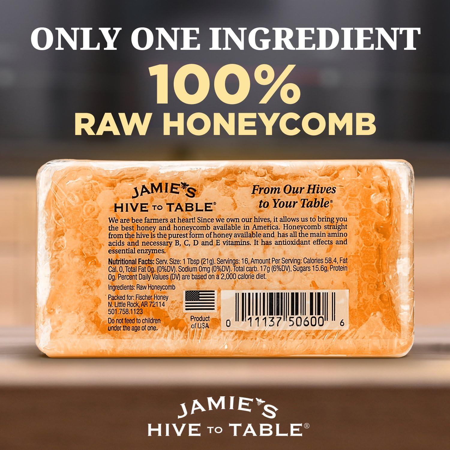 Pure Georgia Honey Comb 4oz - Raw, All-Natural, Non-GMO - Perfect for Tea & Toast