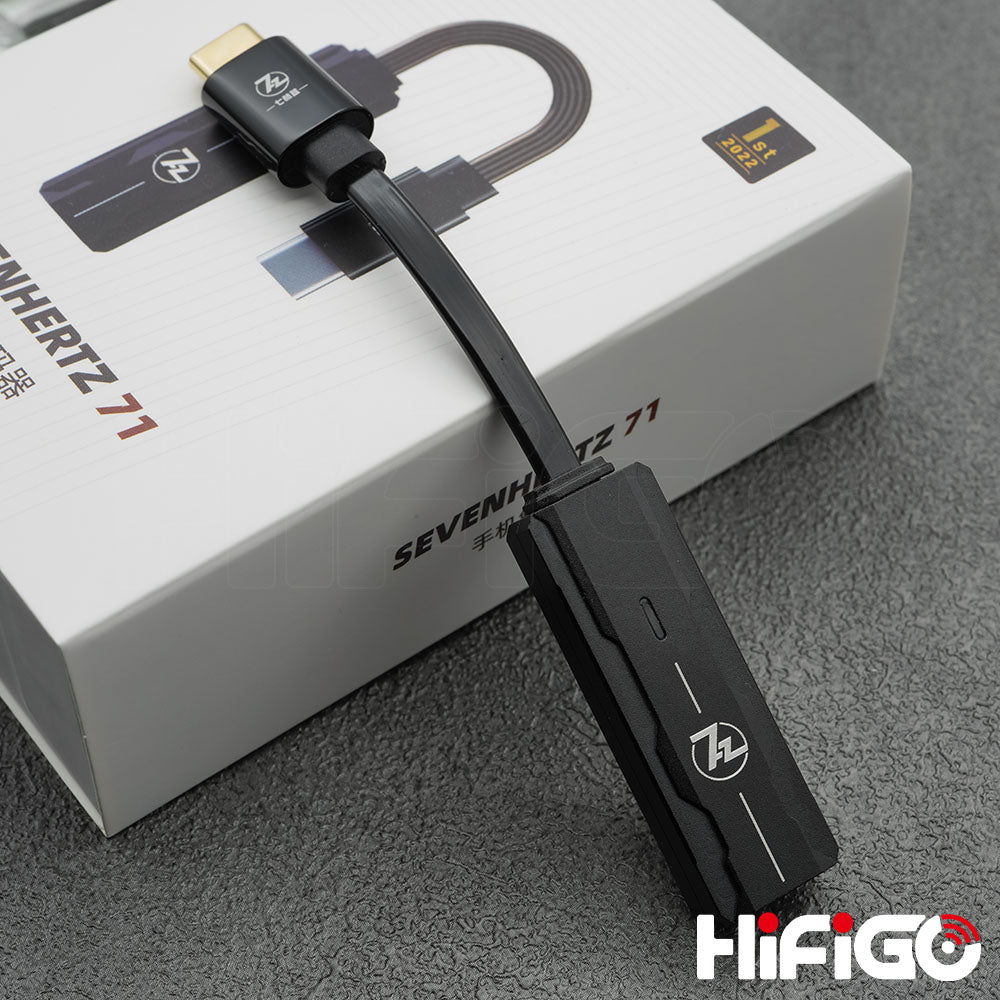 7HZ Sevenhertz 71 USB DAC AMP - HiFi USB C to 3.5mm Headphone Amplifier with Digital Audio Converter - Perfect for Smartphones, Laptops & Gaming Consoles