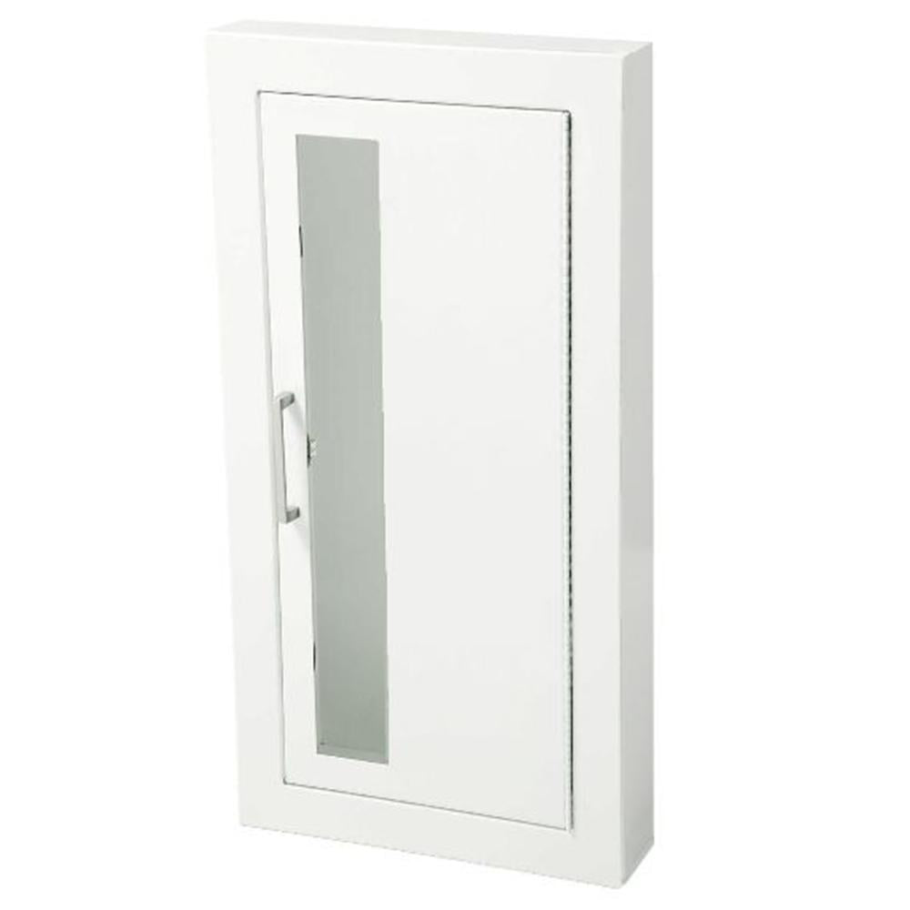 JL Industries 1016V10 Ambassador Fire Extinguisher Cabinet - Vertical Duo Panel with Pull Handle - Wall Mounted for Home, Office & Commercial Safety Use