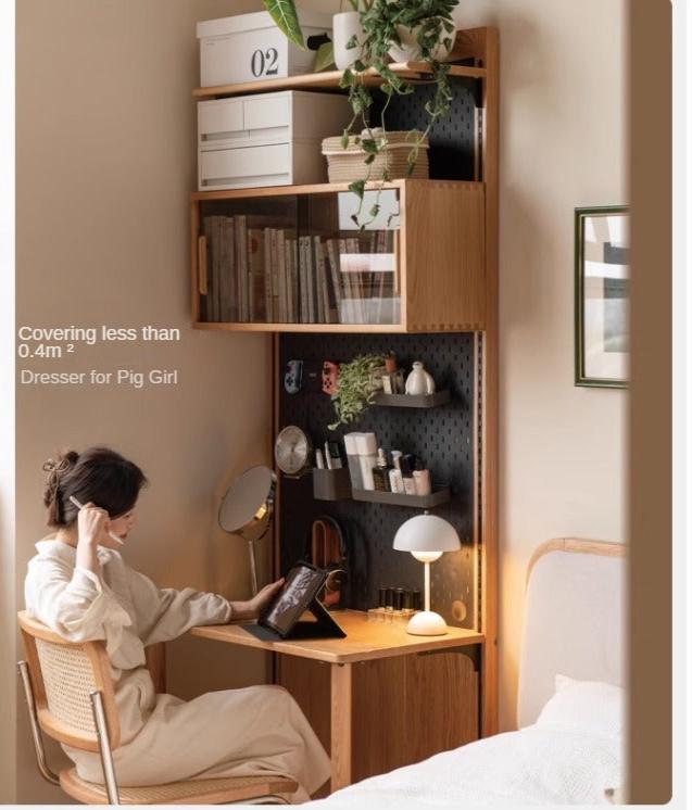 Oak Solid Wood Wall Hanging System & Storage Rack Combo - Durable Wooden Shelf Organizer for Kitchen, Bathroom, Bedroom & Office Storage Solutions