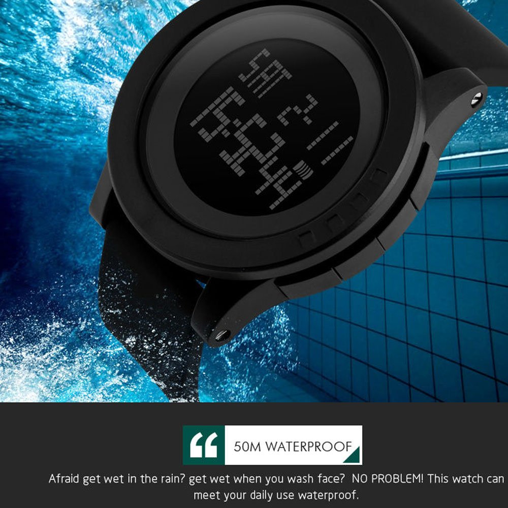 SKMEI Men's Digital Sports Watch - Waterproof LED Watch with Alarm & Stopwatch - Perfect for Running, Swimming & Outdoor Activities (Model 1142)