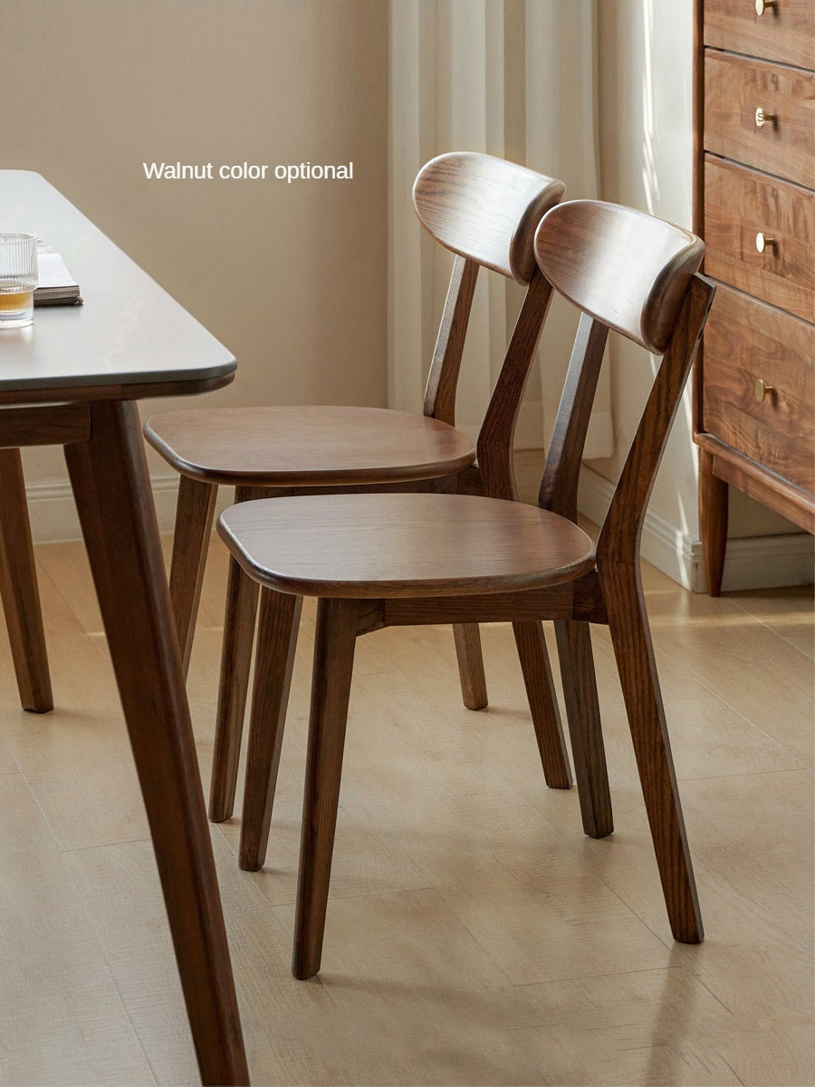 Solid Wood Dining Chair with Curved Backrest - Oak, Cherry, Beech Wood Options - Perfect for Kitchen, Dining Room & Restaurant Seating