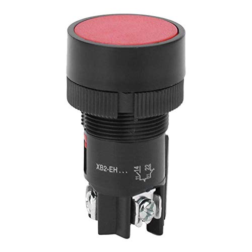 10 Pcs Mini Round Push Button Switch Self-Locking Control Switch XB2-EH Series 660V 10A Reset Switch (Red XB2-EH145) - Perfect for Industrial Control Panels, Machinery, and DIY Electronics Projects