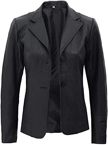 Surrey - Black Leather Blazer Jacket Women