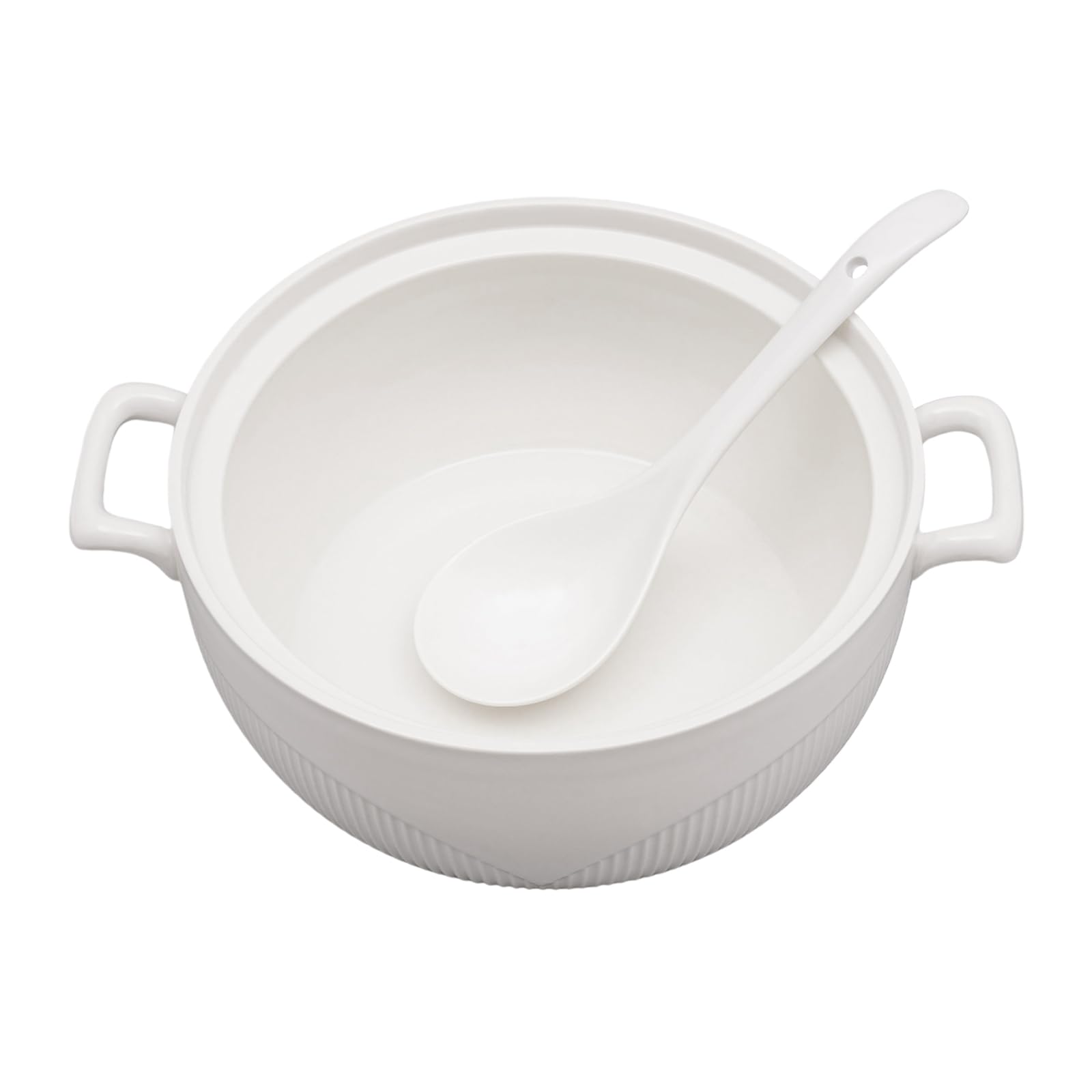 Premium White Porcelain Soup Tureen with Glass Lid - 8.54 Inch Ceramic Serving Bowl for Restaurants & Home Kitchens - Elegant Tableware for Soups, Stews & Decorative Serving
