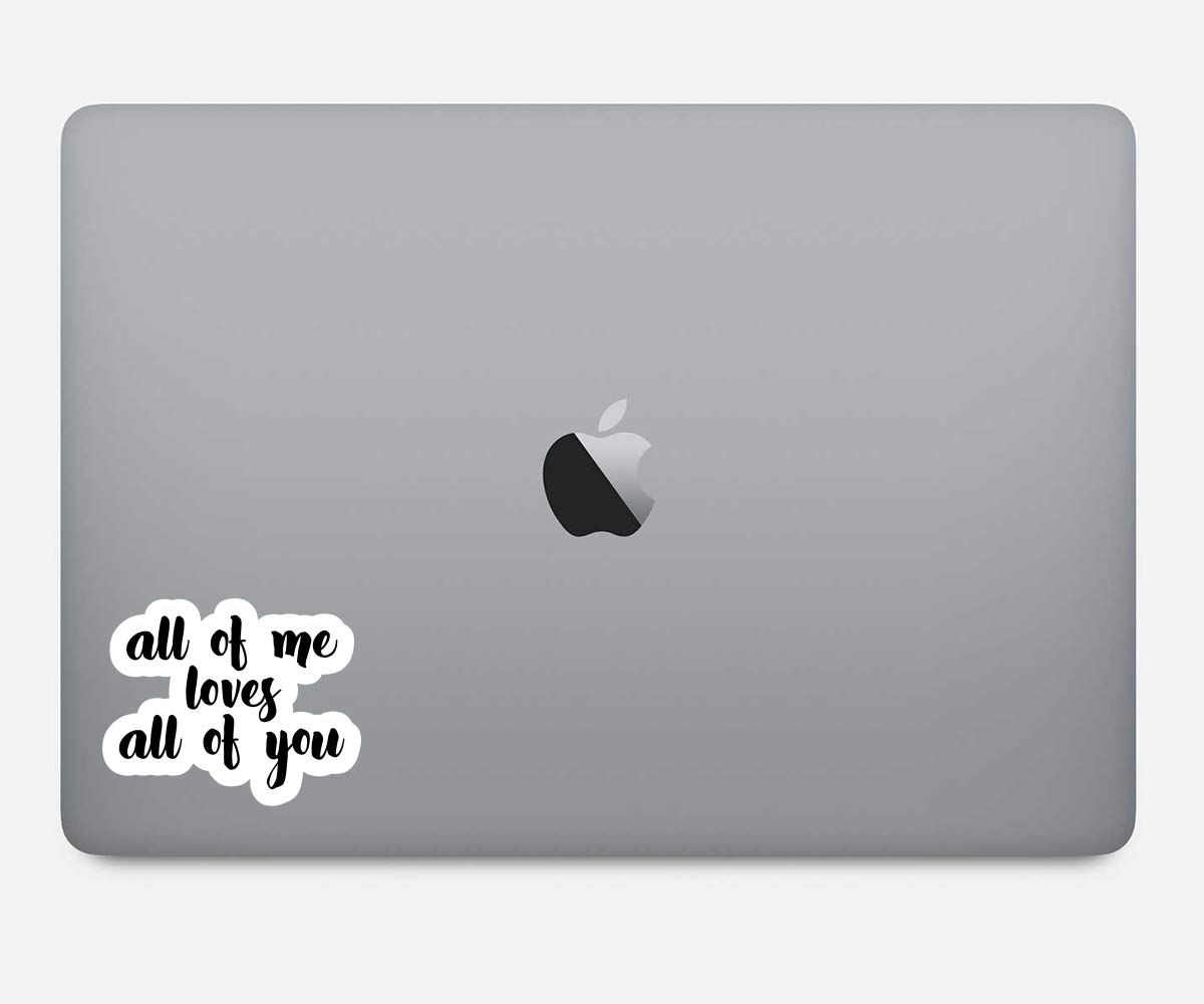 Inspirational 'All of Me Loves All of You' Vinyl Stickers (4-Pack) - 2.5
