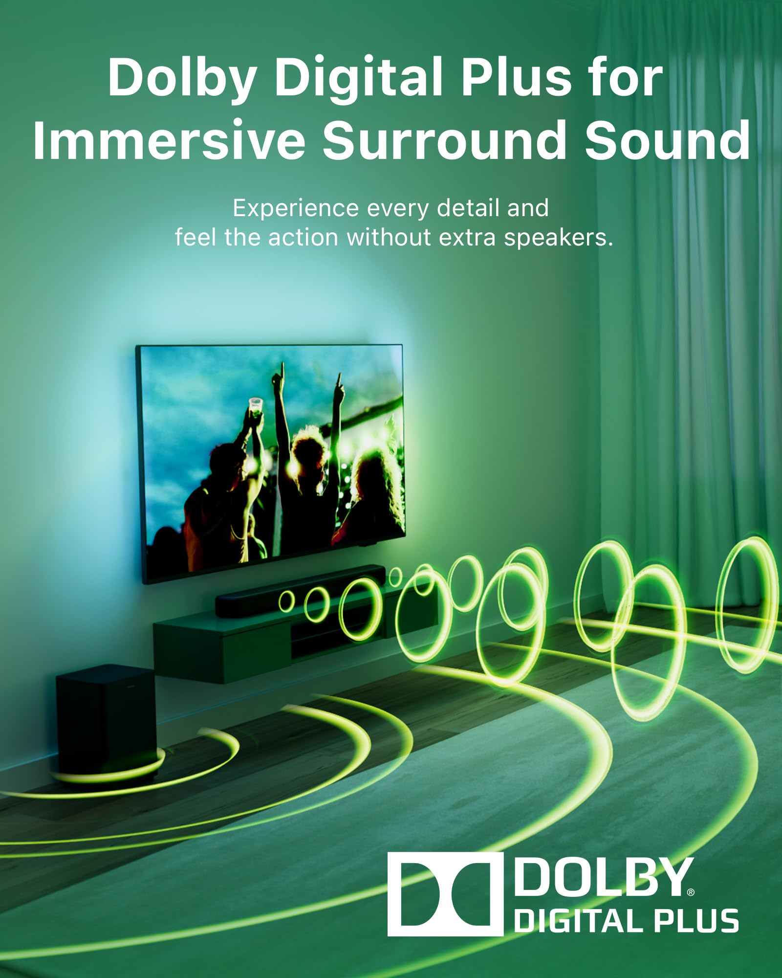 PHILIPS B5309 2.1 Channel Soundbar with Wireless Subwoofer | 240W Powerful Immersive DTS Virtual:X Audio | Bluetooth 5.4, HDMI ARC, USB | 4 EQ Modes for Movies, Music & Gaming | Dark Grey Home Theater System for Living Room & Entertainment Spaces