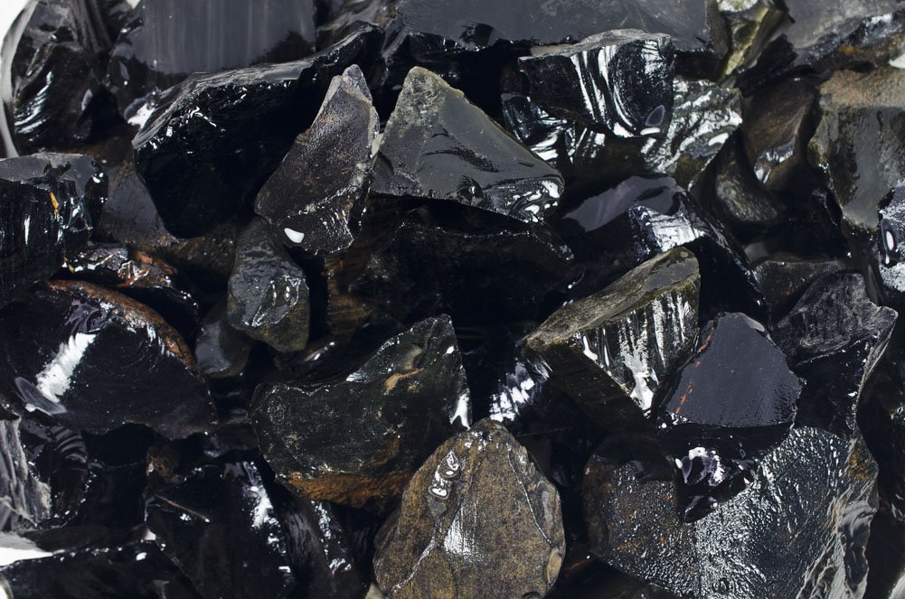 1 lb Assorted Raw Obsidian Rough Stones from Mexico - Natural Volcanic Glass for Crystal Healing, Jewelry Making & Home Decor