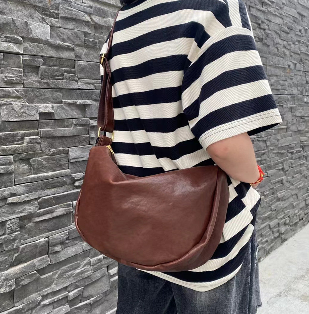 Genuine Italian Leather Sling Bag for Men & Women - Crossbody Shoulder Bag for Travel, Work & Everyday Use