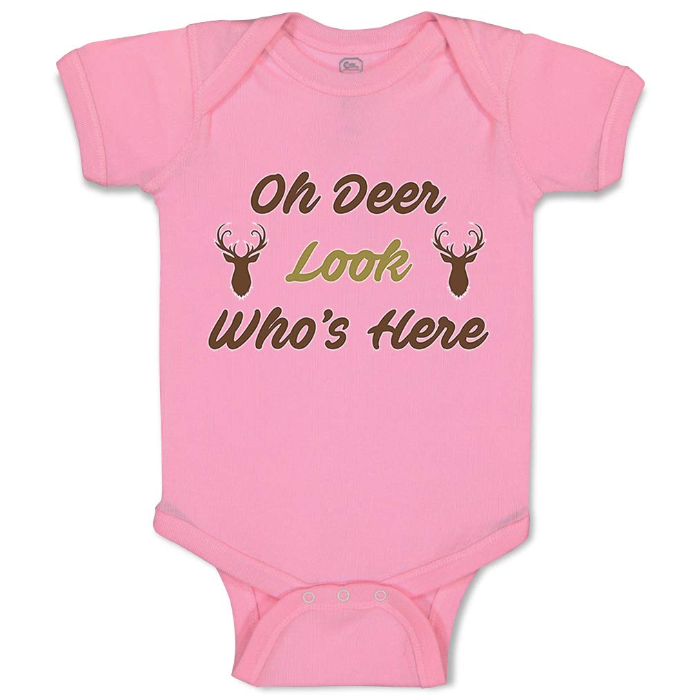 Custom Baby Bodysuit - Oh Deer Look Who's Here Funny Humor Outfit for Boys & Girls | Perfect for Newborn Photos, Baby Showers & Holiday Gifts