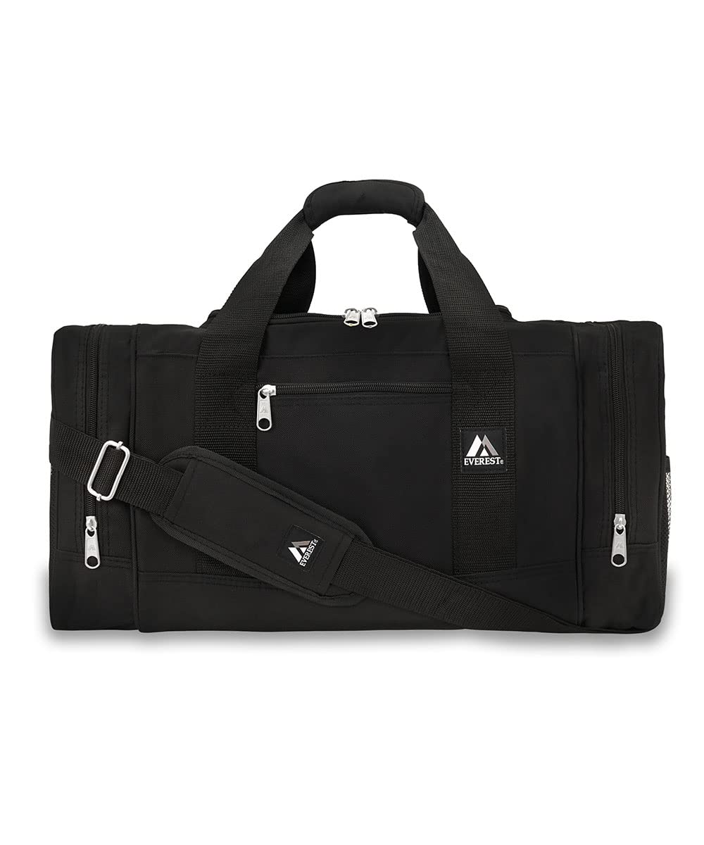 Everest Sporty Gear Luggage Bag - Large Black Travel Duffel for Gym, Hiking & Outdoor Adventures | Durable & Spacious Carry-On