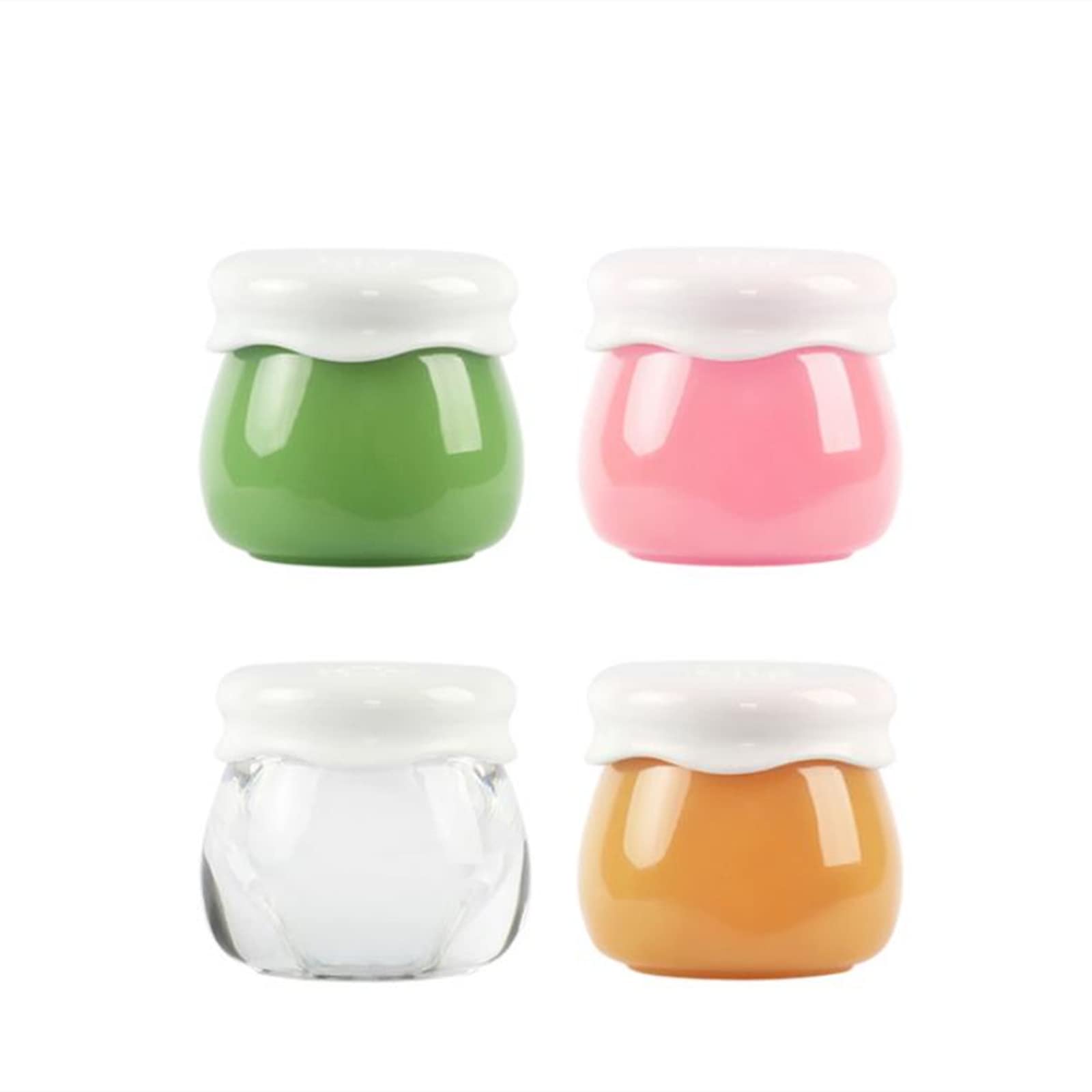 4 Pack Refillable Acrylic Travel Containers with Lids - Leakproof Small Cream Jars for Face, Hand & Body Lotion, Gel & Liquid - Perfect for Toiletries, Makeup & Skincare Travel Essentials