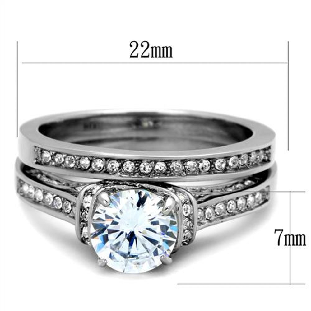 His & Her Stainless Steel Wedding Rings Set with Titanium Band for Couples