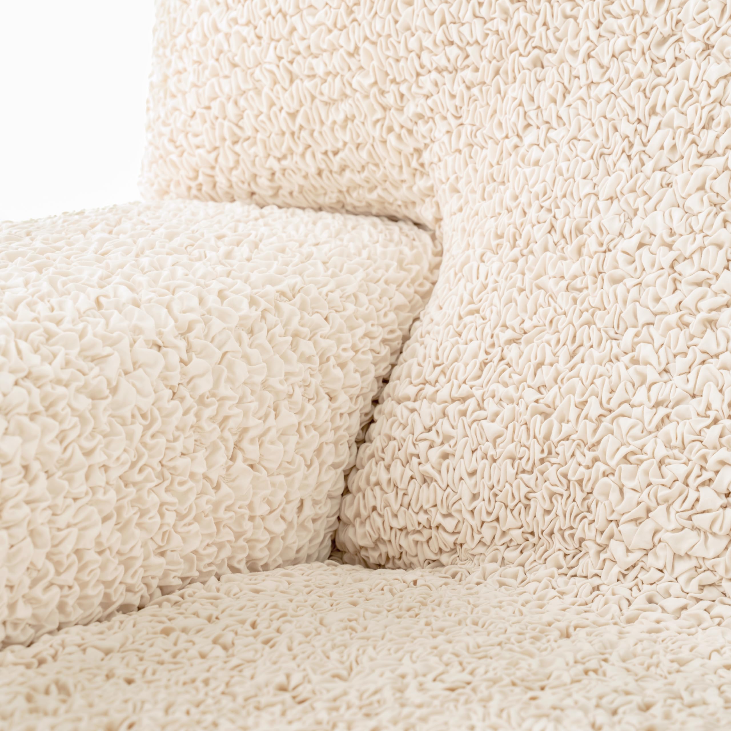 PAULATO BY GA.I.CO. Recliner Sofa Cover - Stretchable 1-Piece Slipcover for Reclining Couches - Soft Polyester Fabric Furniture Protector - Microfiber Collection in Cream | Perfect for Living Room, Home Theater & Office Use