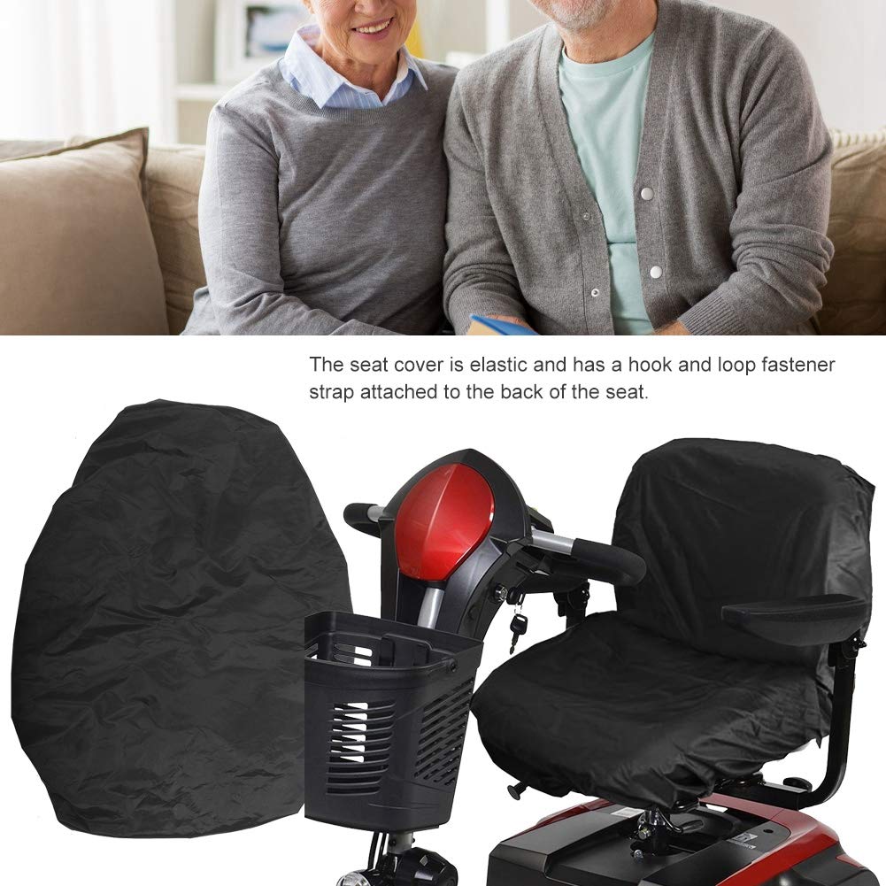 Waterproof Black Nylon Electric Wheelchair Seat Cover - Durable Mobility Scooter Accessory for Indoor/Outdoor Use - Fits Most Electric Wheelchairs & Mobility Scooters (Black)