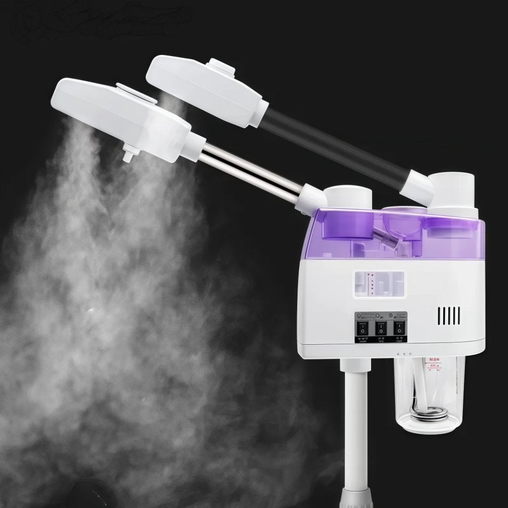 Professional Double Tube Hot & Cold Spray Facial Steamer Machine for Skin Care - Spa Quality At-Home Facial Treatment, Blackhead Removal & Moisturizing