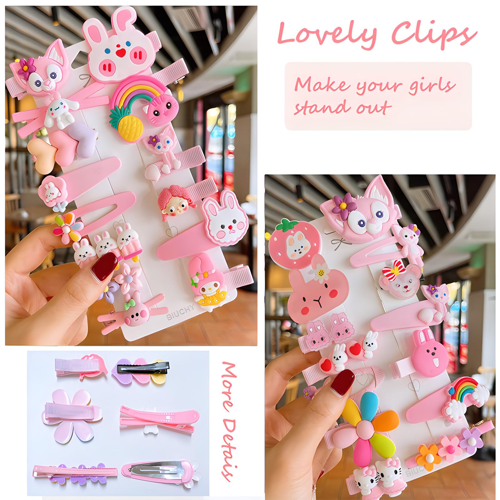 62PCS Girls' Hair Accessories Set - Toddler Barrettes, Flower Hair Clips, Rainbow & Candy Fruit Hair Pins for Baby & Little Girls - Perfect for Birthday Parties, School, Holidays & Daily Styling