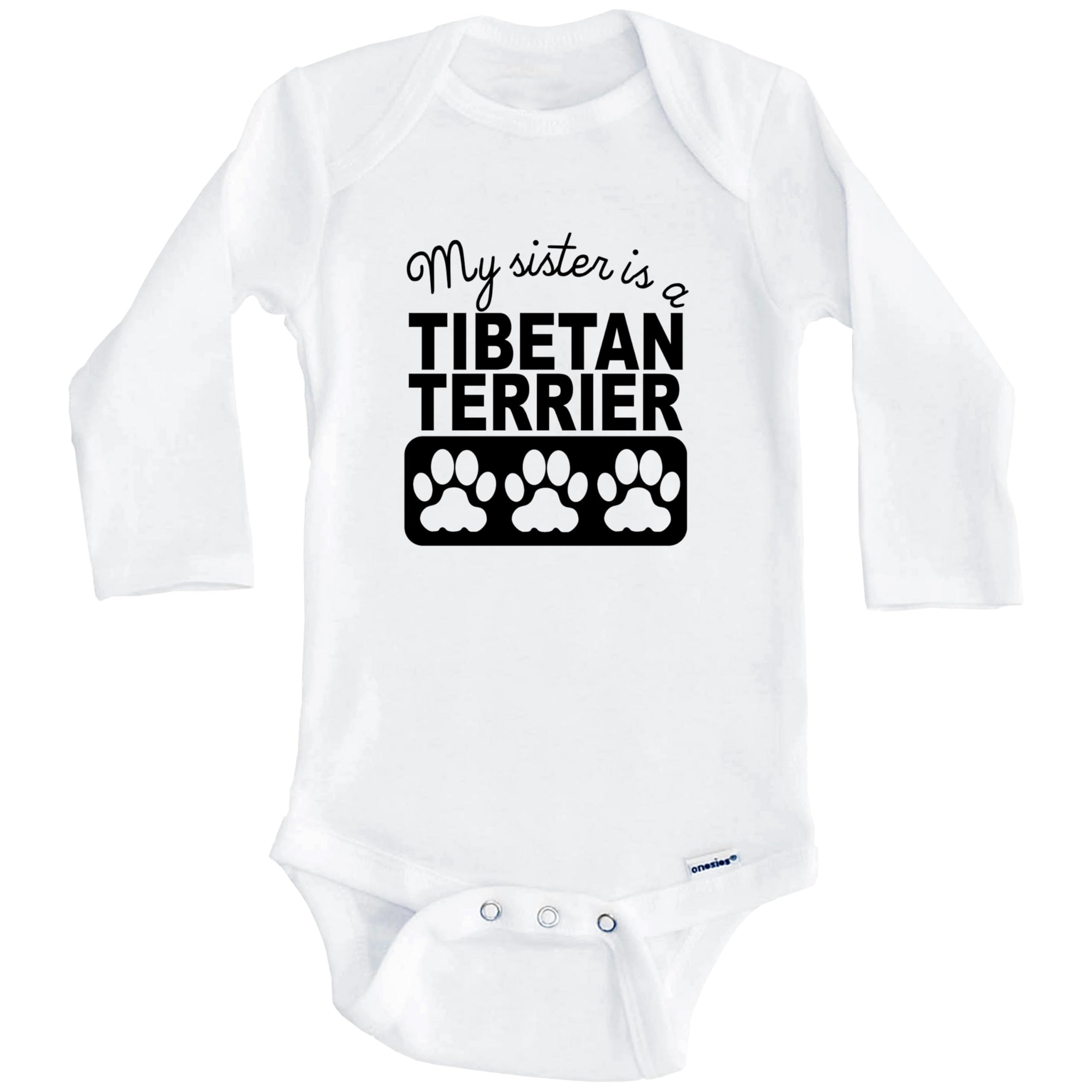 Cute Tibetan Terrier Dog One-Piece Baby Bodysuit - Long Sleeve Infant Romper for Boys & Girls - Perfect for Family Photos, Pet Lovers & Daily Outfits