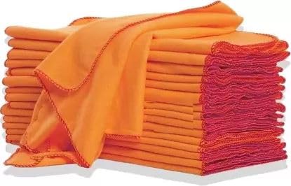 Premium Cotton Cleaning Cloth Duster Mop Set - Super Absorbent, Reusable for Wet & Dry Cleaning - 4-Pack (Orange) - Perfect for Home, Kitchen, Car, Tables & Mirrors - Long Lasting & Eco-Friendly Cleaning Solution