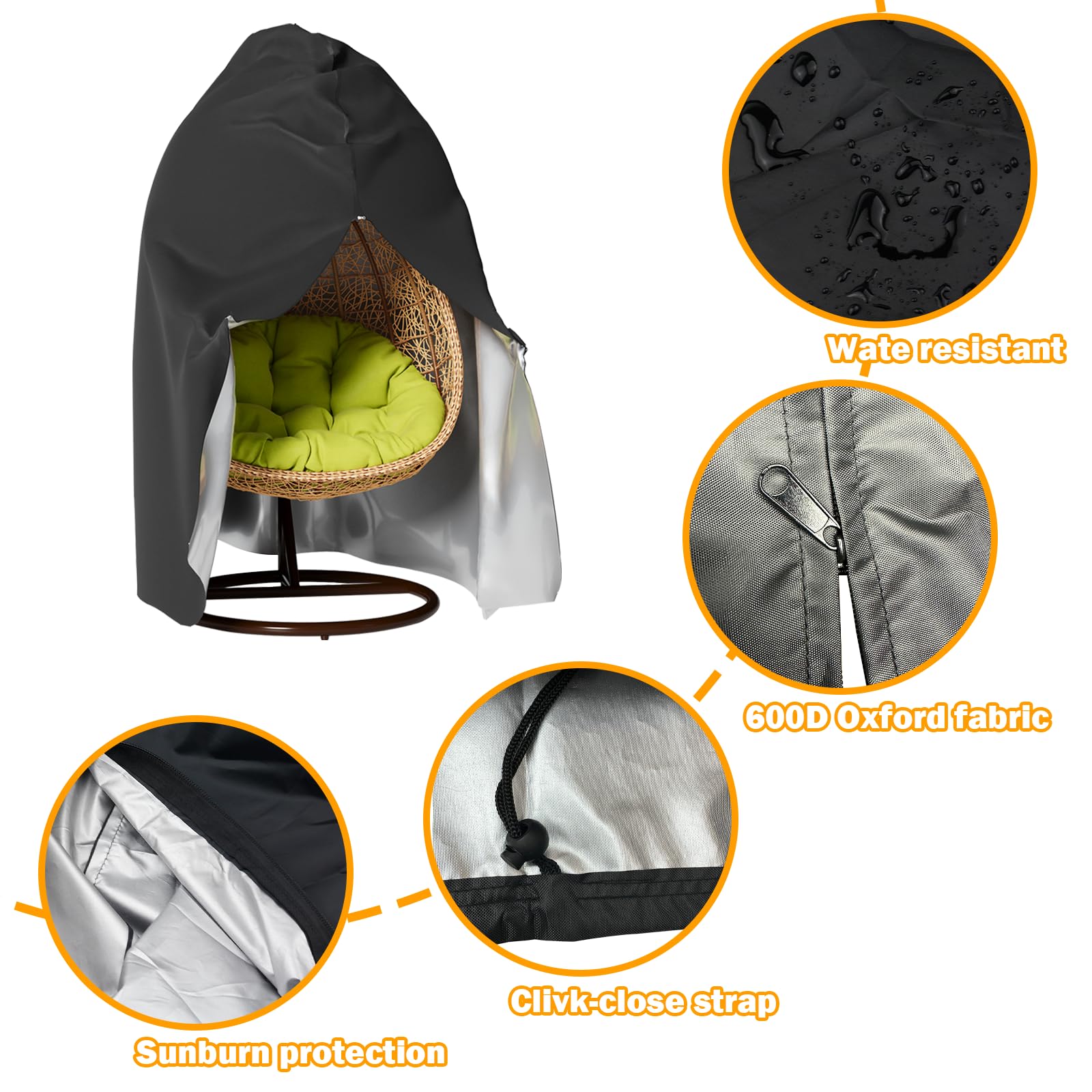 Waterproof Outdoor Egg Chair Cover 75
