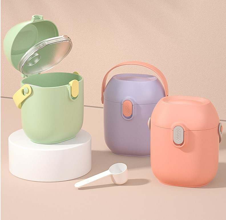 Portable Baby Formula Dispenser Container - Travel-Friendly Powdered Milk & Snack Storage for Infants - Pink | Perfect for On-the-Go Feeding, Daycare, and Family Outings