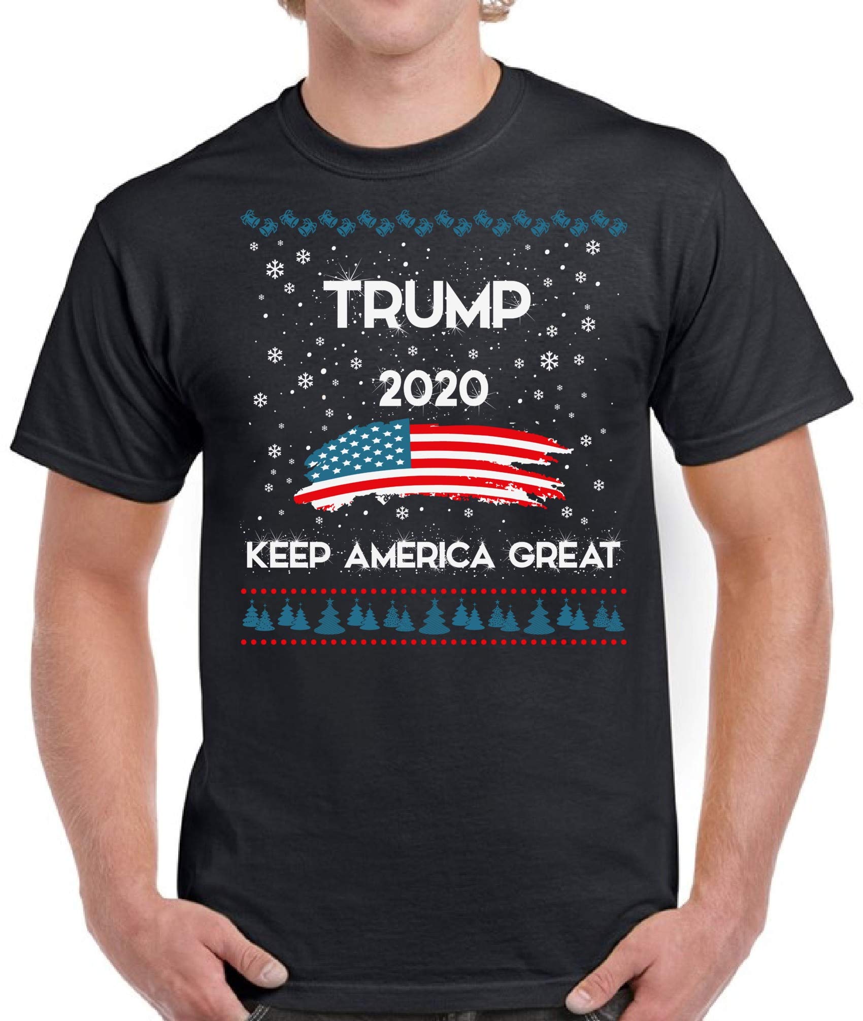 Funny Ugly Christmas Shirts for Men - Donald Trump 2020 President Holiday T-Shirt - Perfect for Christmas Parties & Political Humor Gifts