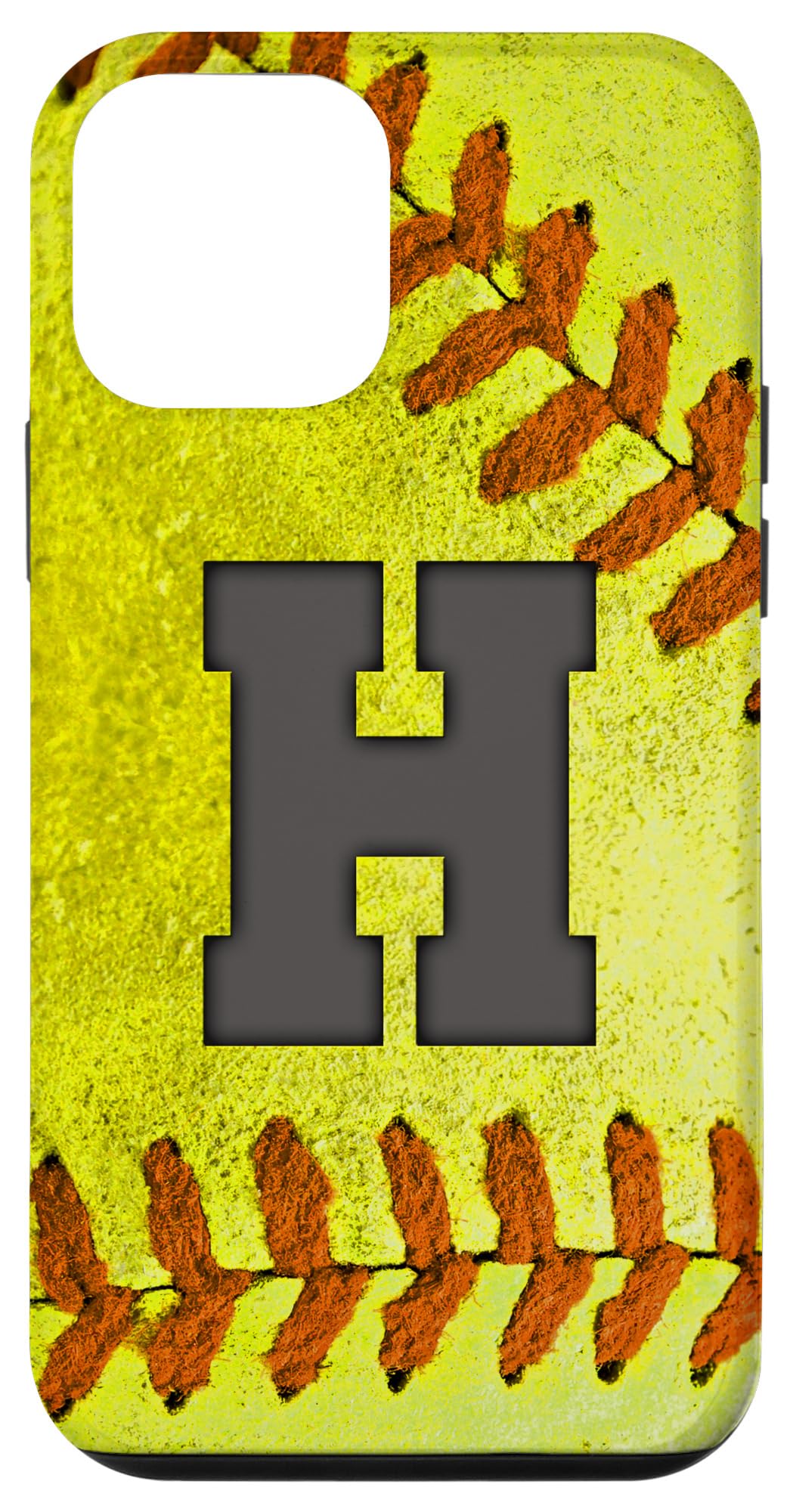 iPhone 12 Mini Softball Phone Case - Custom Letter H Design for Softball Players | Perfect Gift for Athletes & Sports Fans | Game Day & Practice Protection