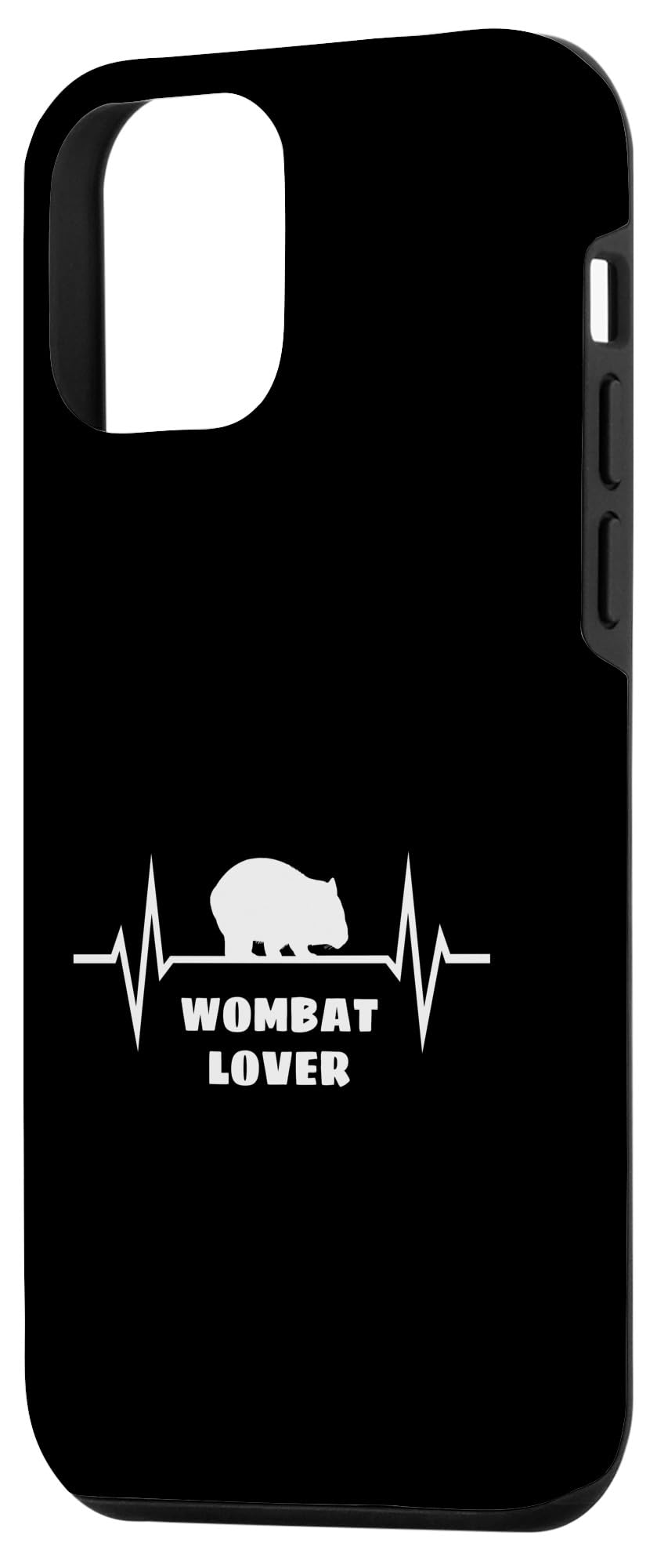 Wombat Lover ECG Heartbeat Monitor Case for iPhone 12 Mini - Cute Australia Animal Design with Heart Rate Display - Perfect for Animal Lovers & Unique Gift Ideas