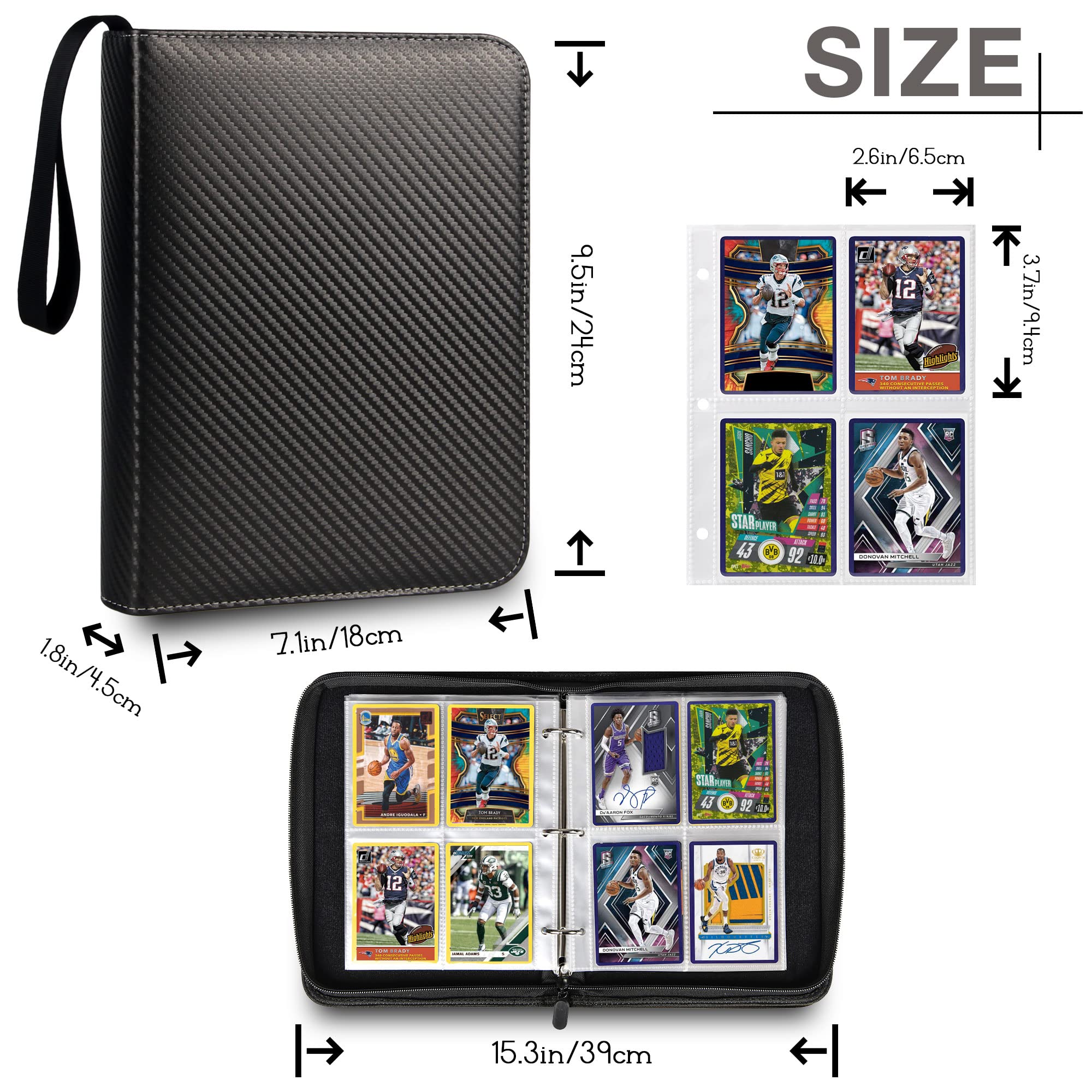 400-Pocket TONESPAC Trading Card Binder Organizer - Premium Card Holder for Baseball, Sports & Coupon Cards | Durable Grey Stripe Design | Perfect for Collectors, Tournaments & Storage