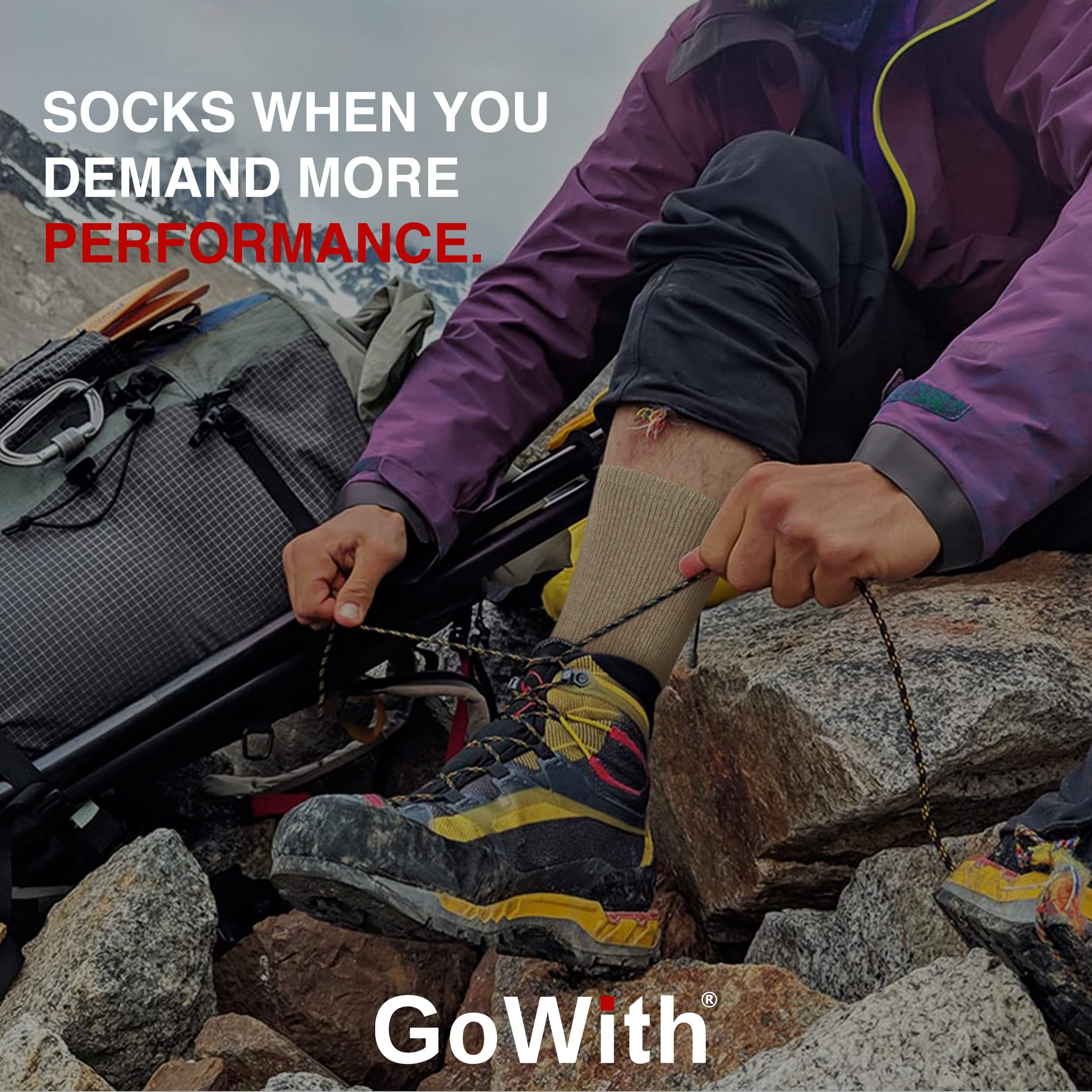 Premium Alpaca Wool Hiking Socks for Men & Women - Thermal Merino Blend Thick Cushioned Crew Socks for Winter Camping, Trekking & Outdoor Adventures
