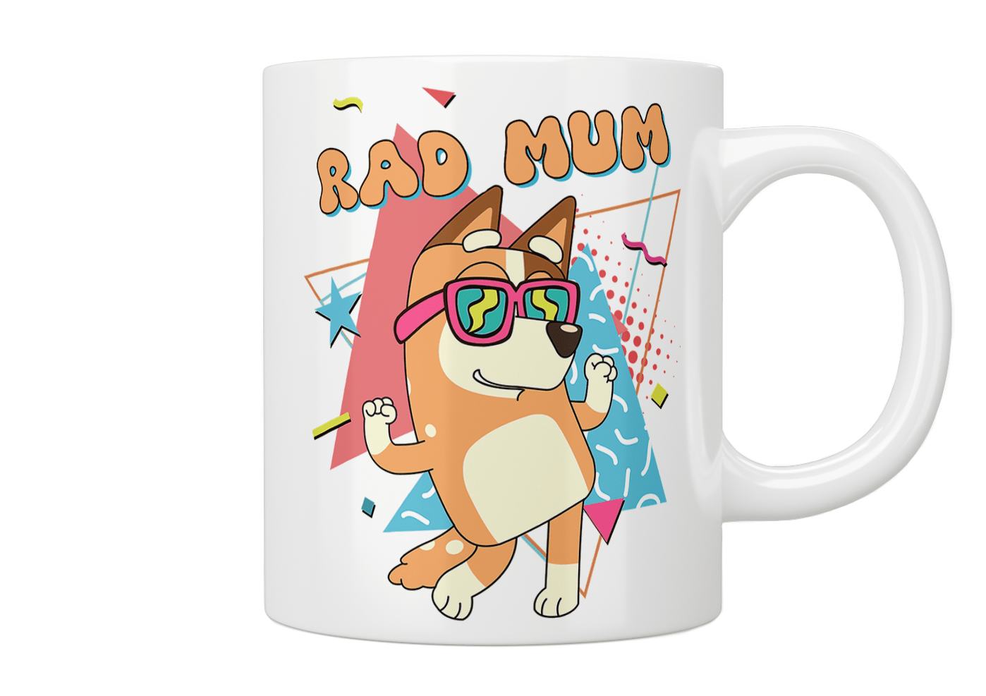 Bluey Rad Mum Coffee Mug - Funny Cartoon Gift for Moms, Mother's Day Present - Perfect for Tea, Coffee & Hot Drinks at Home or Office