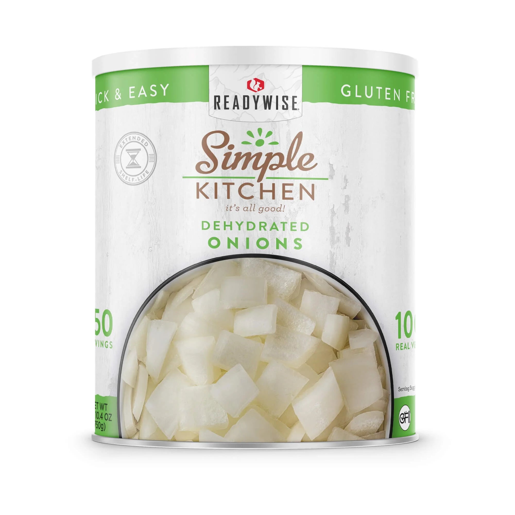 ReadyWise Simple Kitchen Dehydrated Chopped Onions 250 Servings Can - Emergency Food Storage, Camping & Cooking Essentials for Long Shelf Life