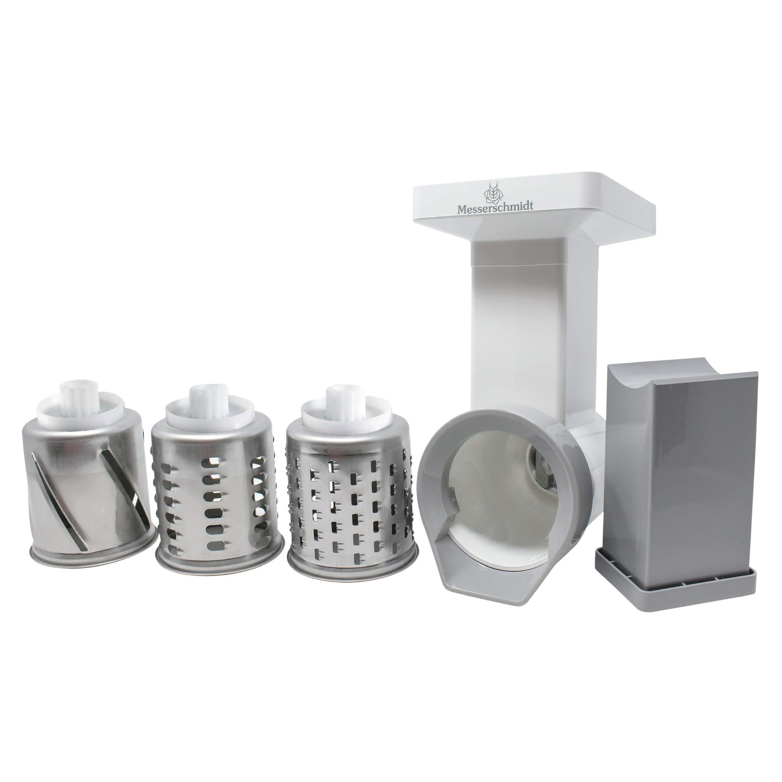 3-in-1 Stainless Steel Slicer Shredder Attachment for Grain Mill Mixers | Fruit Vegetable Cheese Grater | Perfect for Meal Prep, Baking & Healthy Snacks