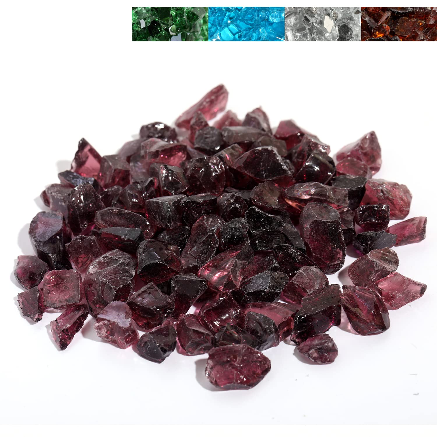 Koncemel 10-Pound Fire Pit Glass Beads - 1/2 Inch High Luster Reflective Fire Glass Rocks for Outdoor Fire Pits, Fireplaces & Decorative Landscaping - Vibrant Purple Fire Glass Pellets