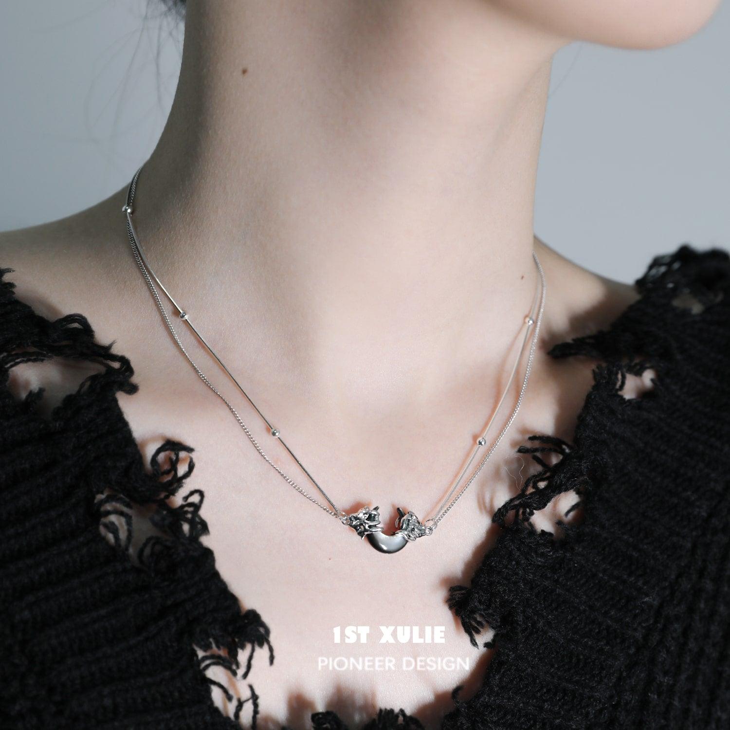 MYTH OF THE MOON Pendant Necklace - 925 Sterling Silver with 24K Gold Plating - Elegant Jewelry Gift for Women - Perfect for Date Night, Weddings & Special Occasions
