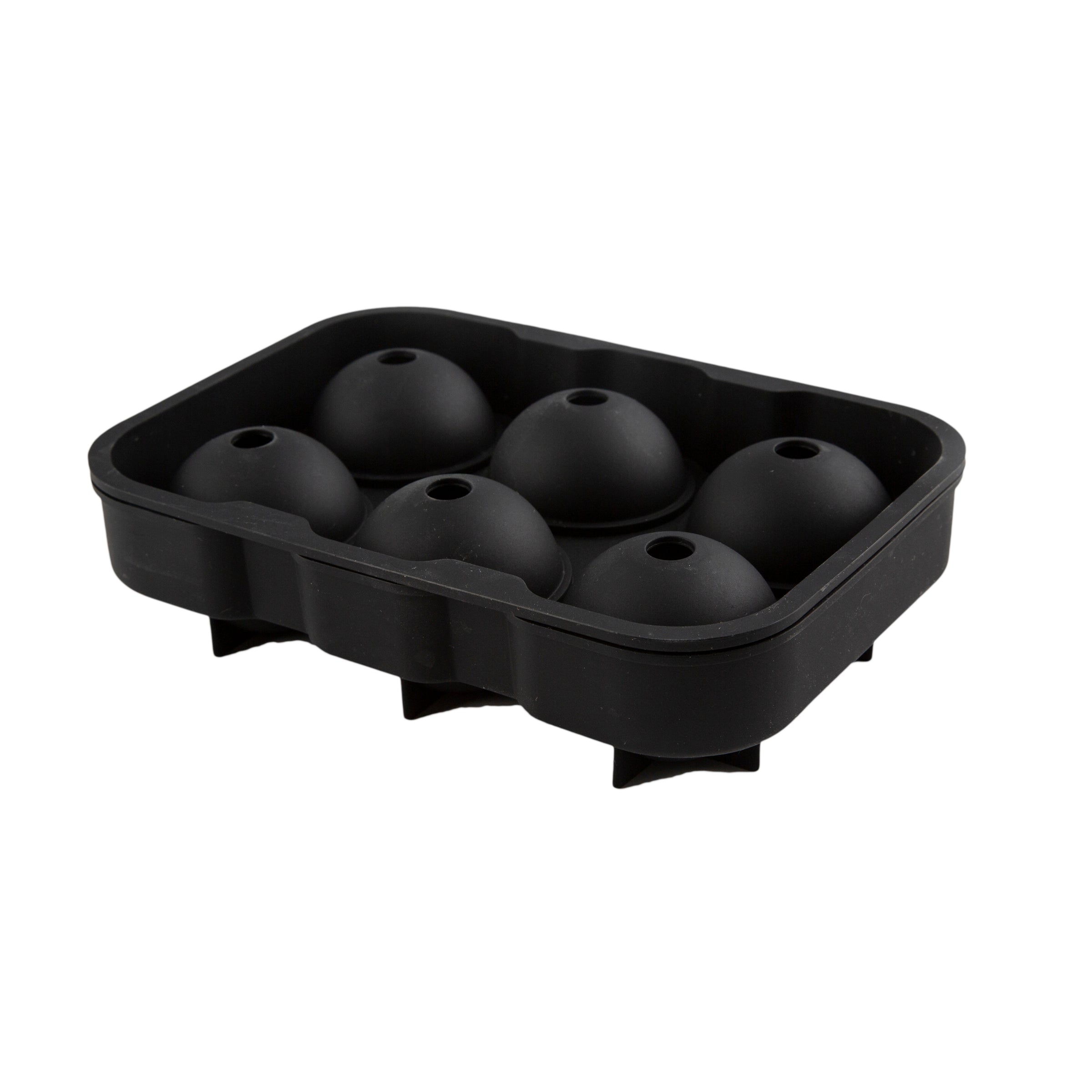 Premium Black Round Silicone Ice Cube Tray - BPA Free Flexible Mold for Cocktails, Whiskey, and Beverages - Perfect for Home Bars, Parties, and Kitchen Use