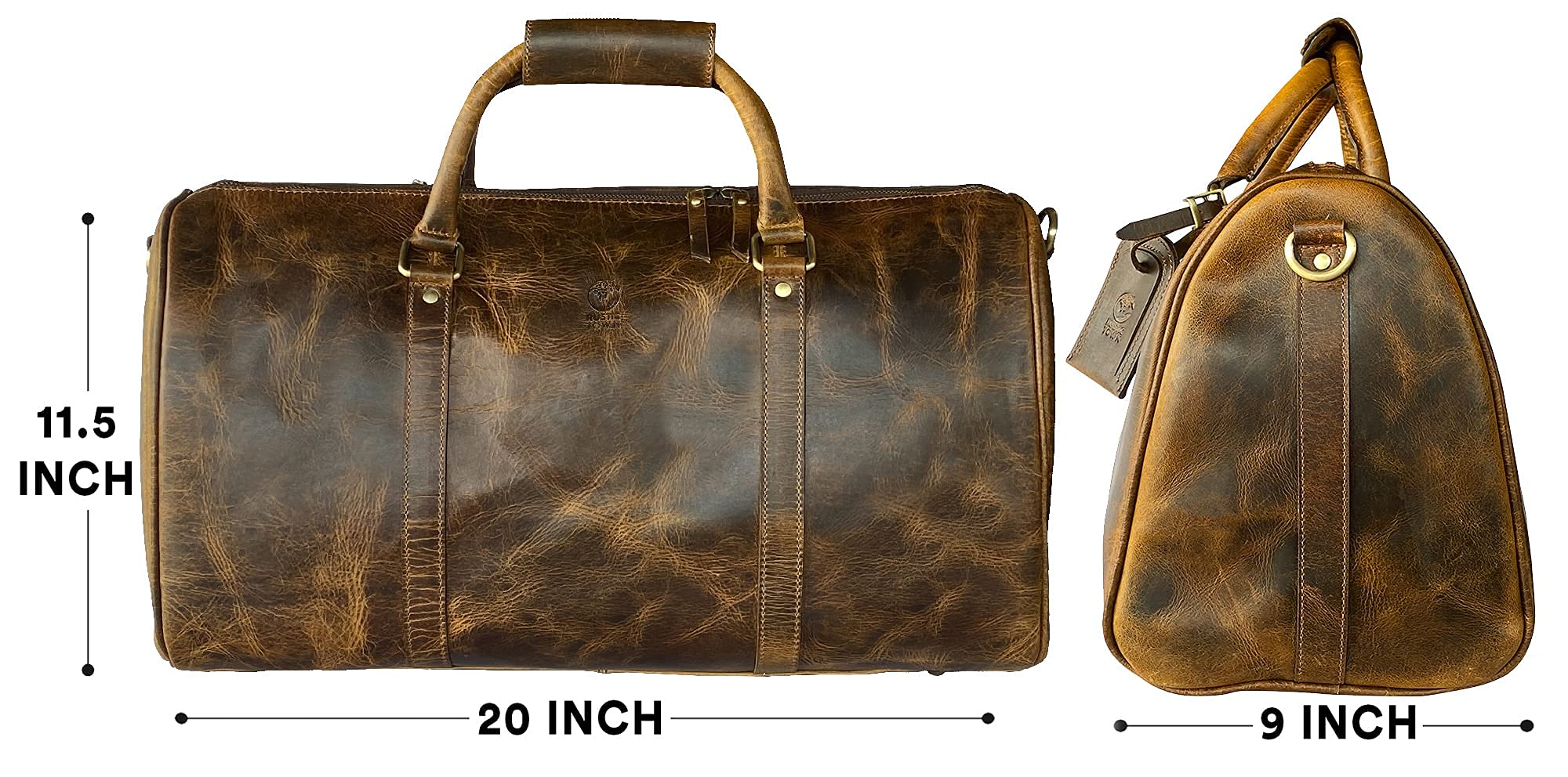 Premium Leather Duffel Bag & Toiletry Bag Set - Durable Men's Travel Accessories for Business Trips & Weekend Getaways - Perfect Gift for Him