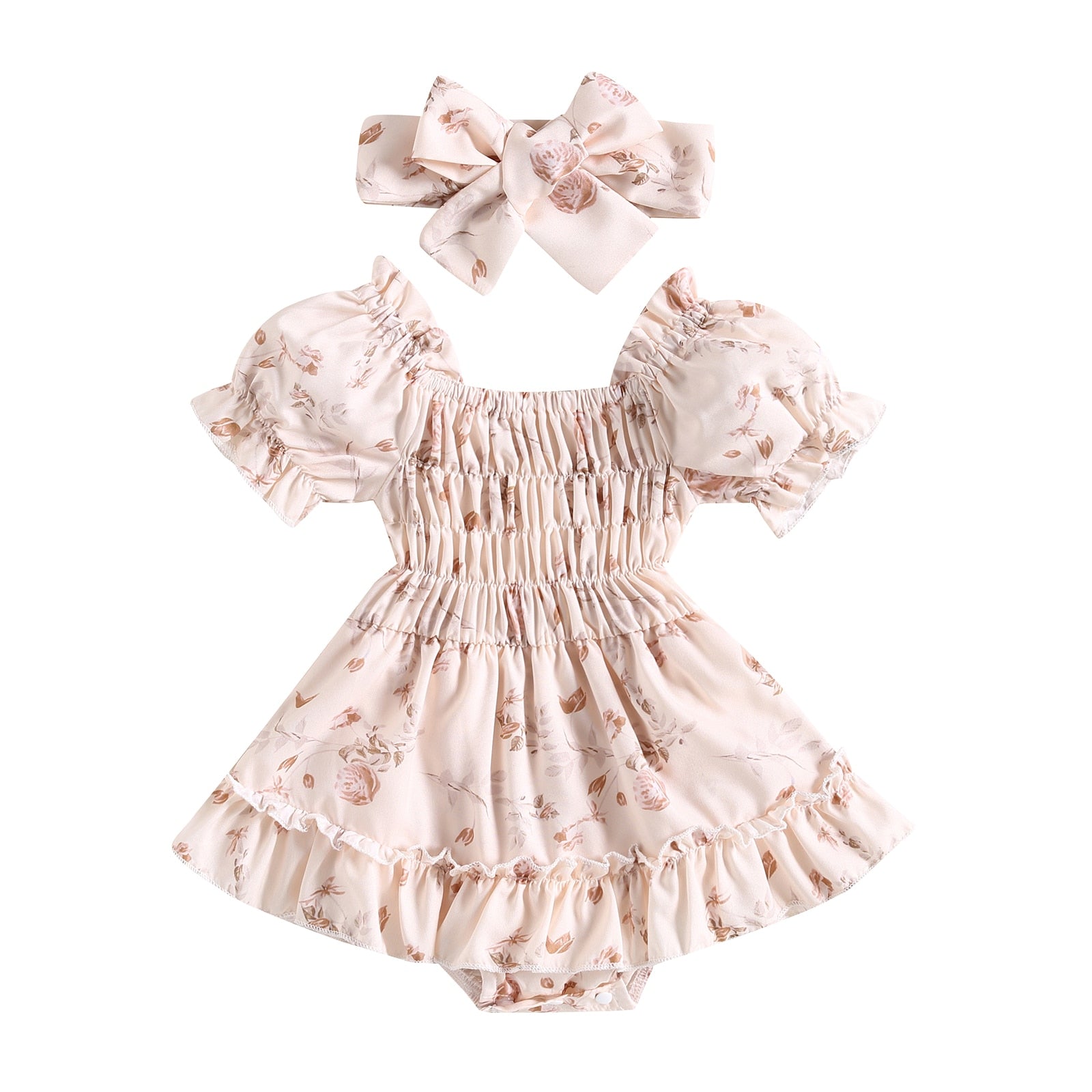 Floral Print Ruffle Dress for Baby Girls - Cute & Comfortable Outfit for Parties, Photos & Special Occasions