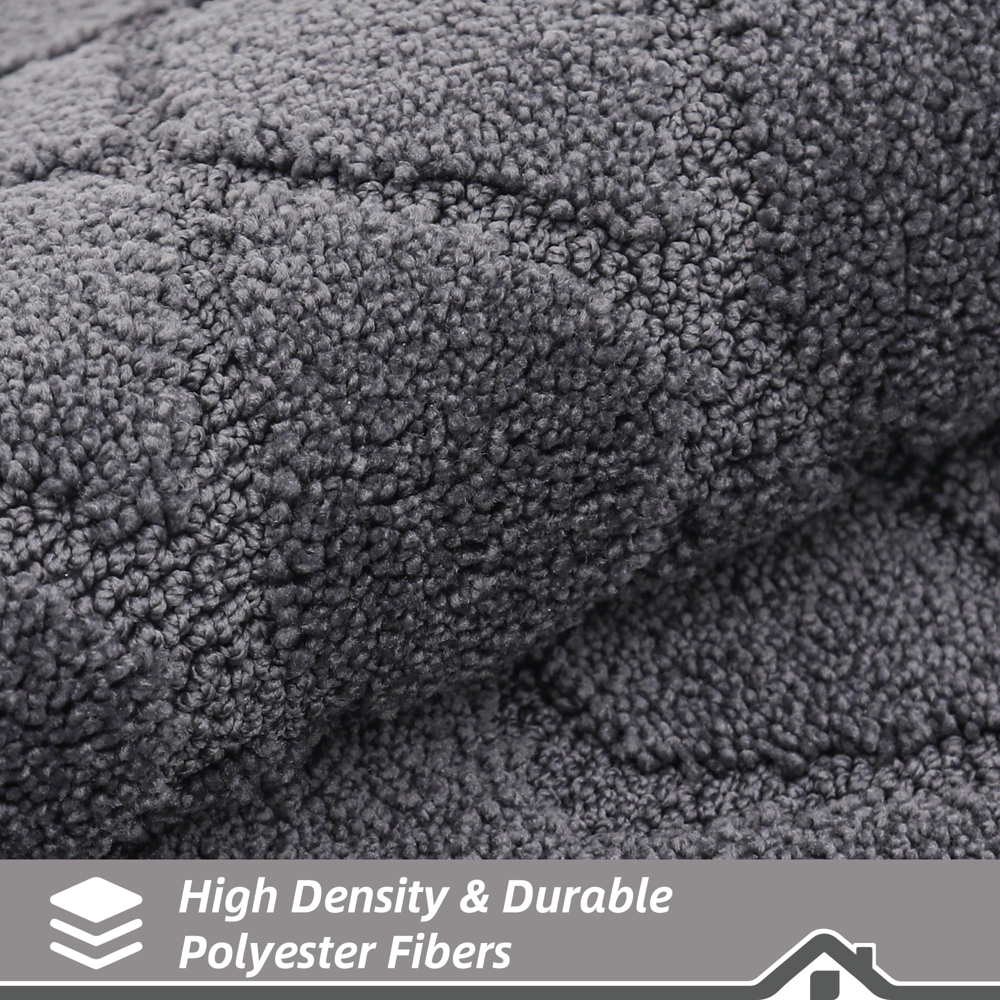 BEQHAUSE Non-Slip Washable Kitchen Rugs Set of 2 - Absorbent Soft Floor Mats for Kitchen, Sink, Hallway & Laundry (20”x30” + 20”x48”, Dark Grey) - Perfect for High-Traffic Areas & Spill Protection