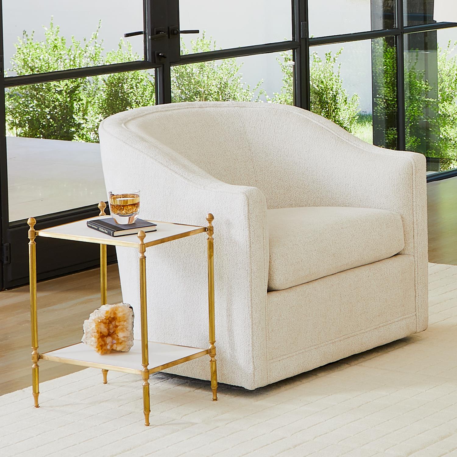 Stylish Acorn Side Table in Brass Finish - Perfect for Living Room, Bedroom, or Office Decor