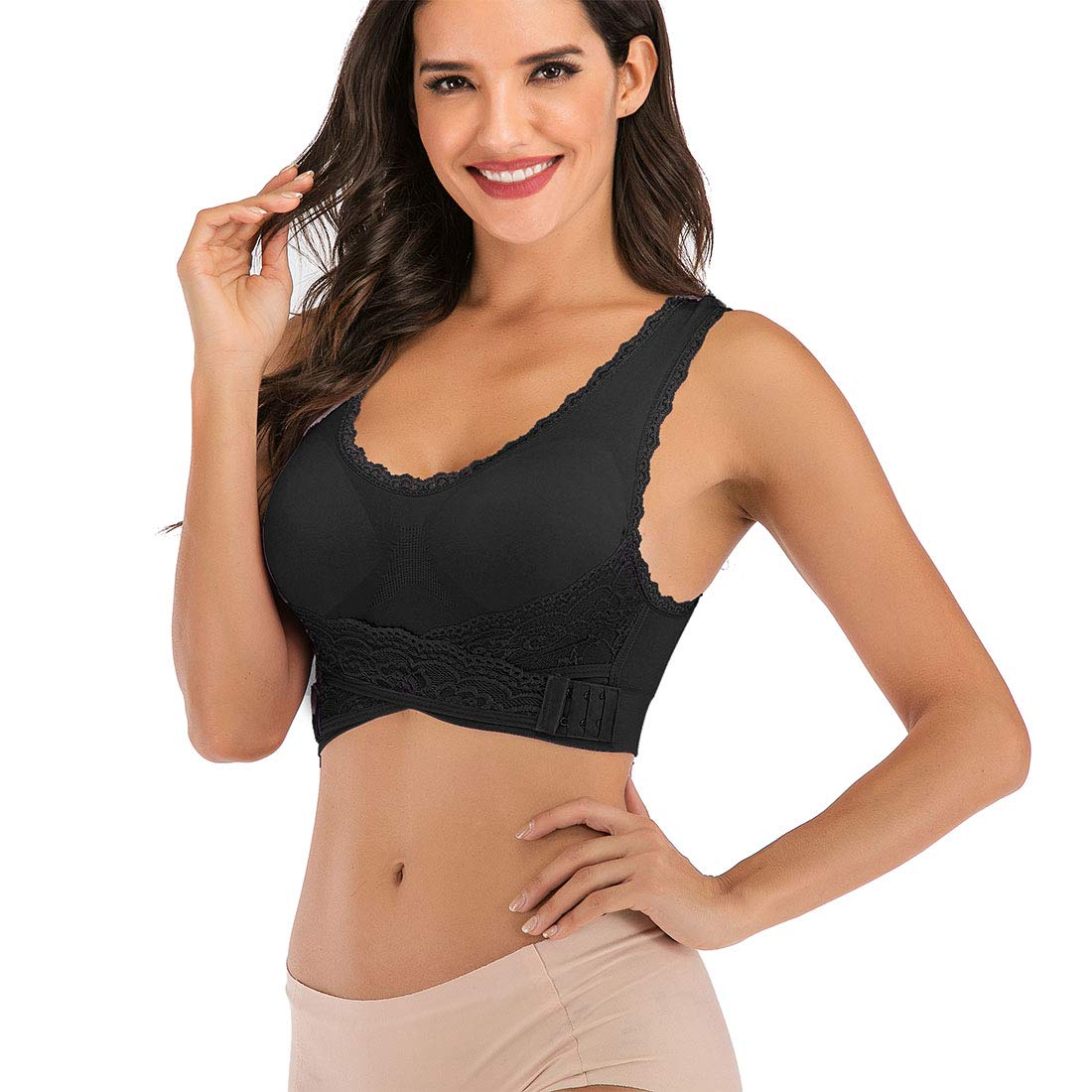 Women's Seamless Padded Sports Bra - Yoga & Workout with Side Buckle for Gym & Lounge
