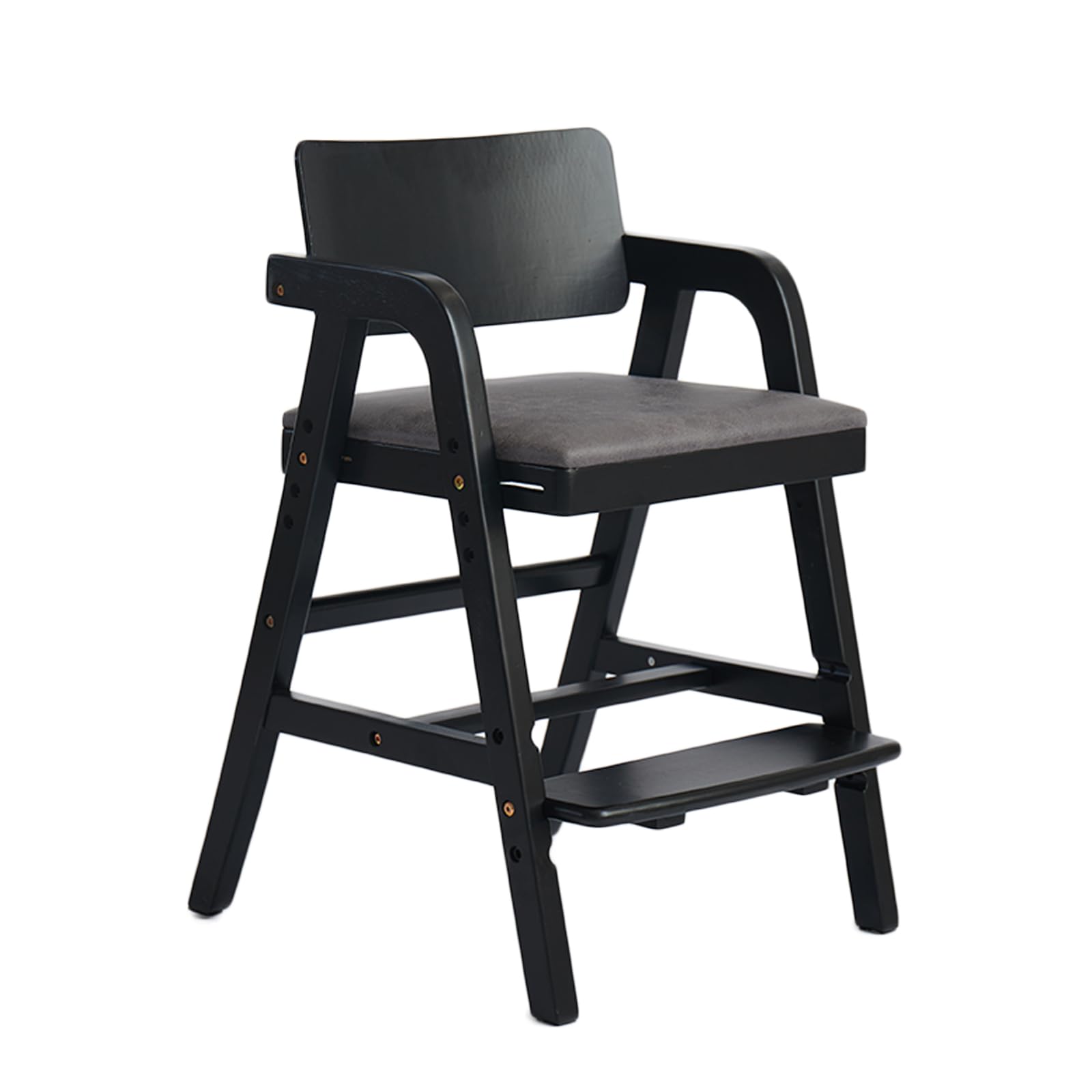 **Solid Wood Toddler High Chair - Adjustable Height Baby Dining & Study Chair for Kids - Perfect for Mealtime, Learning & Play at Home**