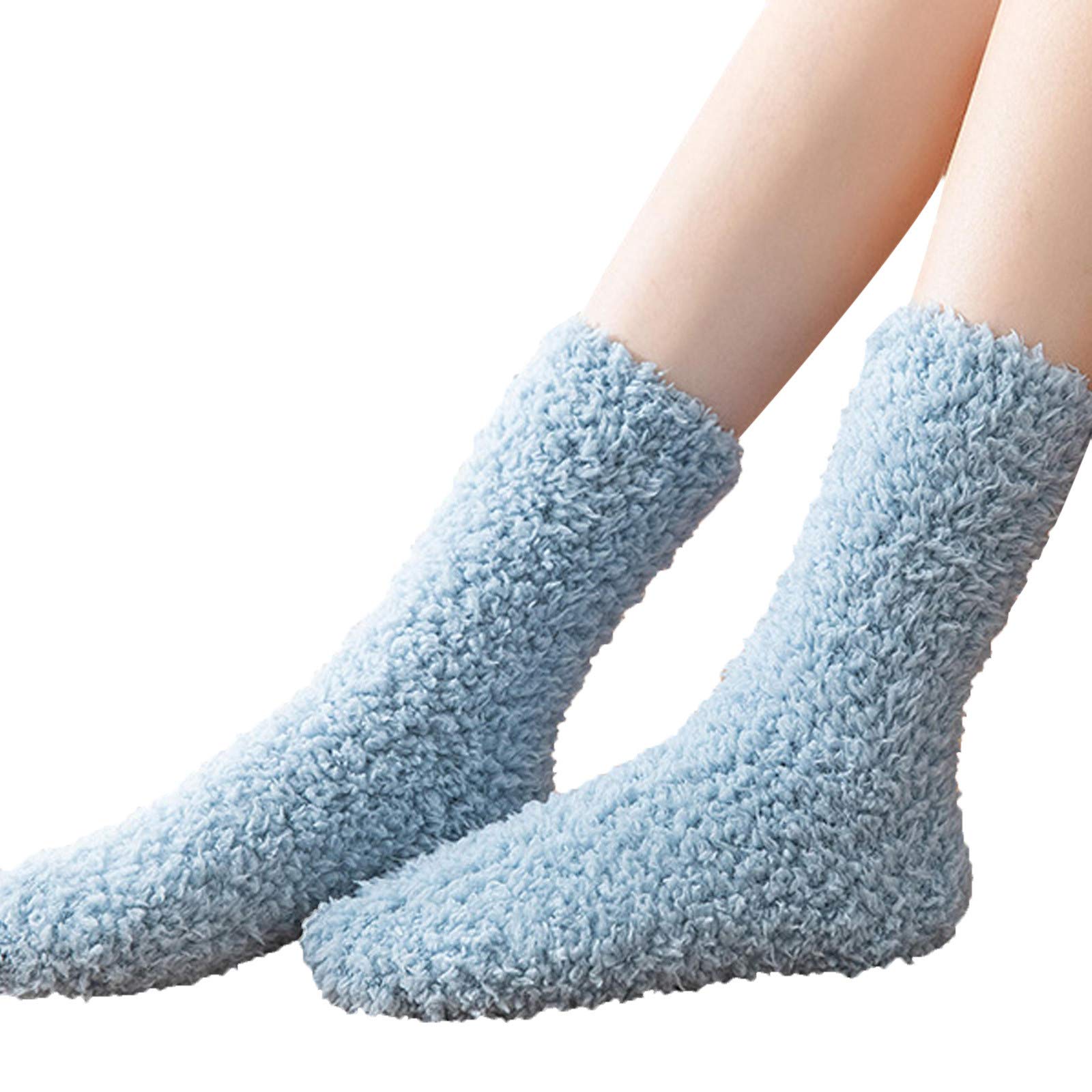 Cozy Winter Coral Fleece Socks - Warm Middle Tube Sleeping Socks for Women & Men - Soft Home Solid Stockings - Perfect as Housewarming Gifts, Christmas Presents, and Halloween Decorations - Ideal for Indoor Comfort, Bedtime Relaxation, and Cold Weather Wear