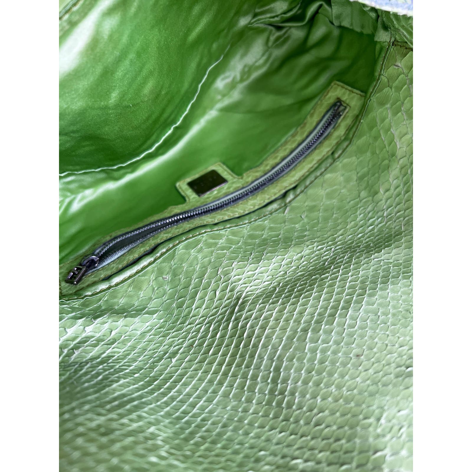 Vintage Fendi Lime Green Sequin Baguette Bag - Perfect for Evening Parties & Special Occasions