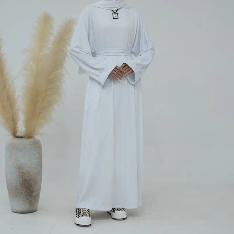 Stylish Winter & Fall Muslim Women Abaya Dress - Soft Thread Knitted Fabric - Perfect for Prayer, Mosque & Special Occasions