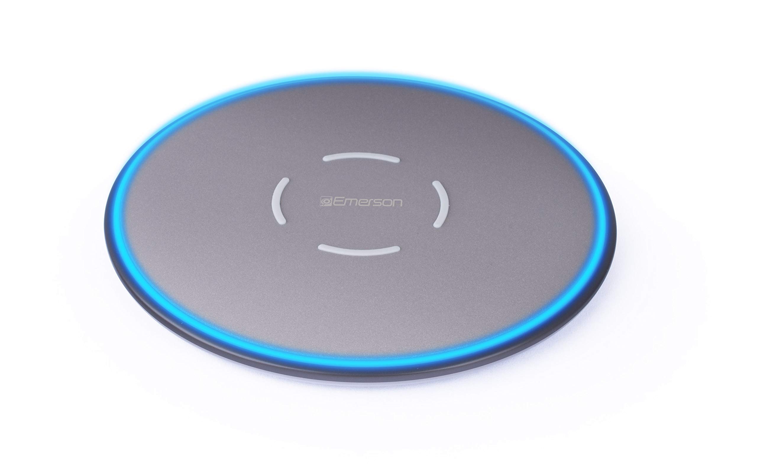 Emerson ER-WC200 10W Fast Wireless Charger - Compatible with iPhone Xs MAX/XR/XS/X/8/8 Plus, Samsung Galaxy S10/S10 Plus/S10E/S9 & All Qi-Enabled Phones | Quick Charging Pad for Home, Office & Travel