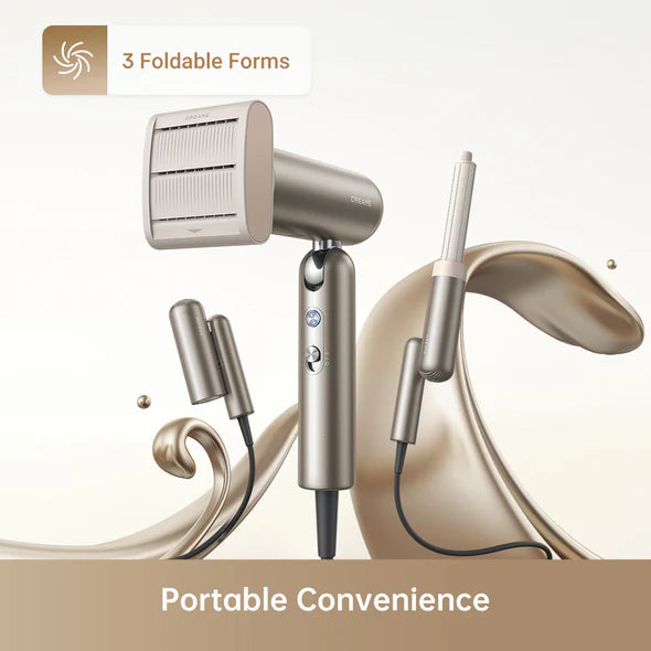 Dreame Pocket Portable Hair Dryer - Compact & Fast Drying for Travel, Gym, Home Use | Lightweight Folding Hair Dryer with Dual Voltage for US & International Use