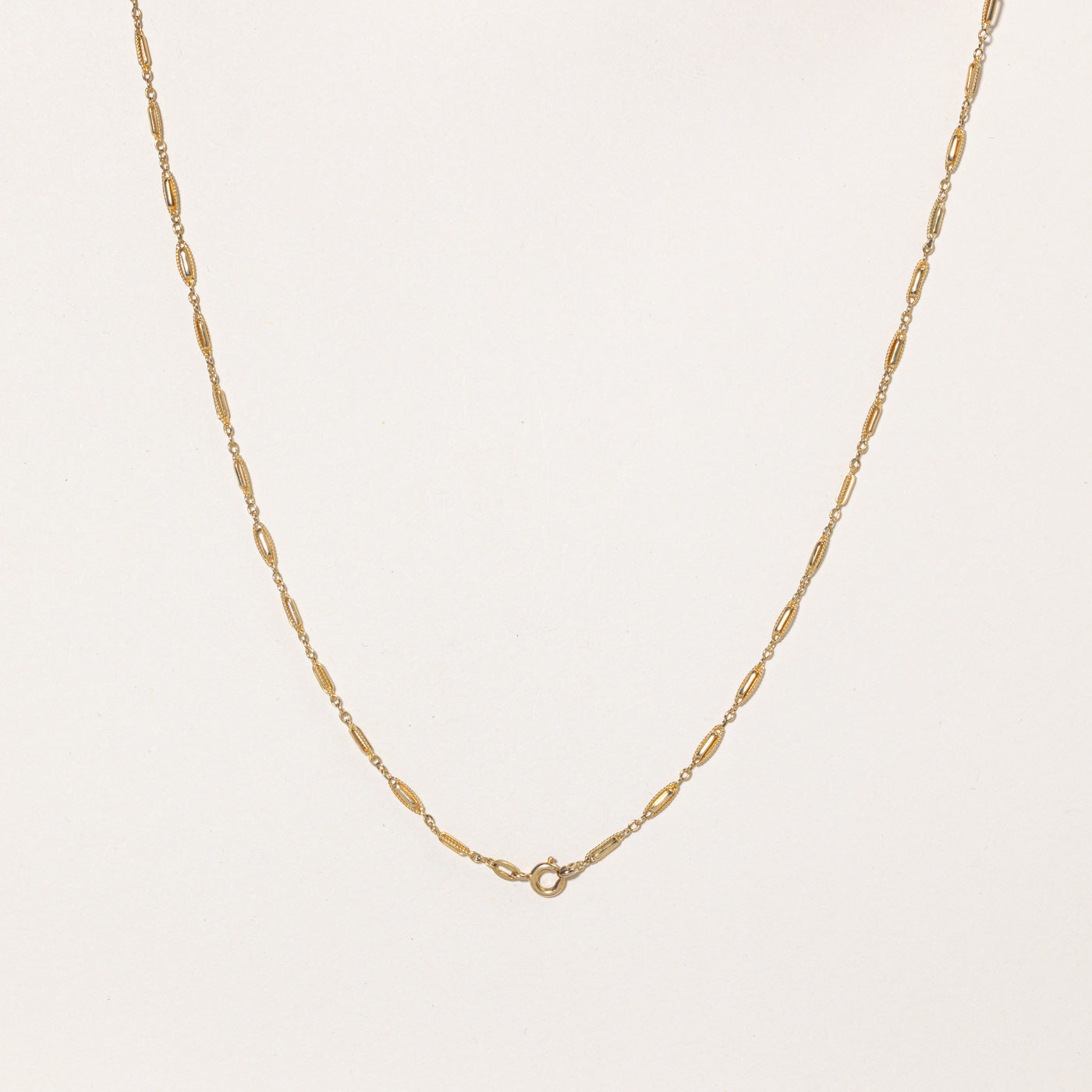 14K Yellow Gold Bar Link Chain Necklace - 18 Inch Solid Gold Rope Chain for Women & Men - Perfect for Layering, Gifting & Everyday Wear