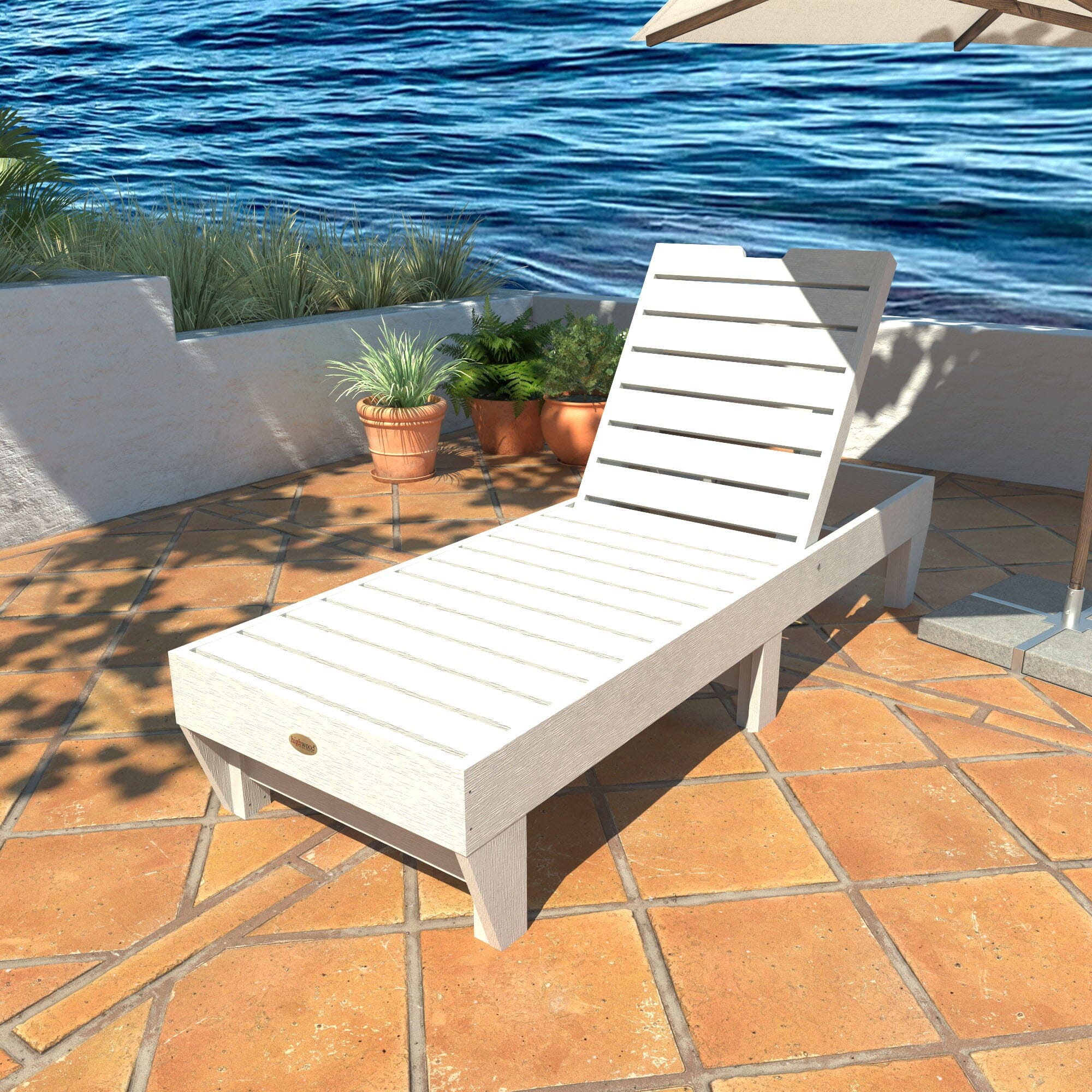 Pinehurst Outdoor Chaise Lounge - Adjustable Reclining Patio Sun Lounger with Cushion, Waterproof & UV Resistant - Perfect for Poolside, Backyard, Beach, and Garden Relaxation