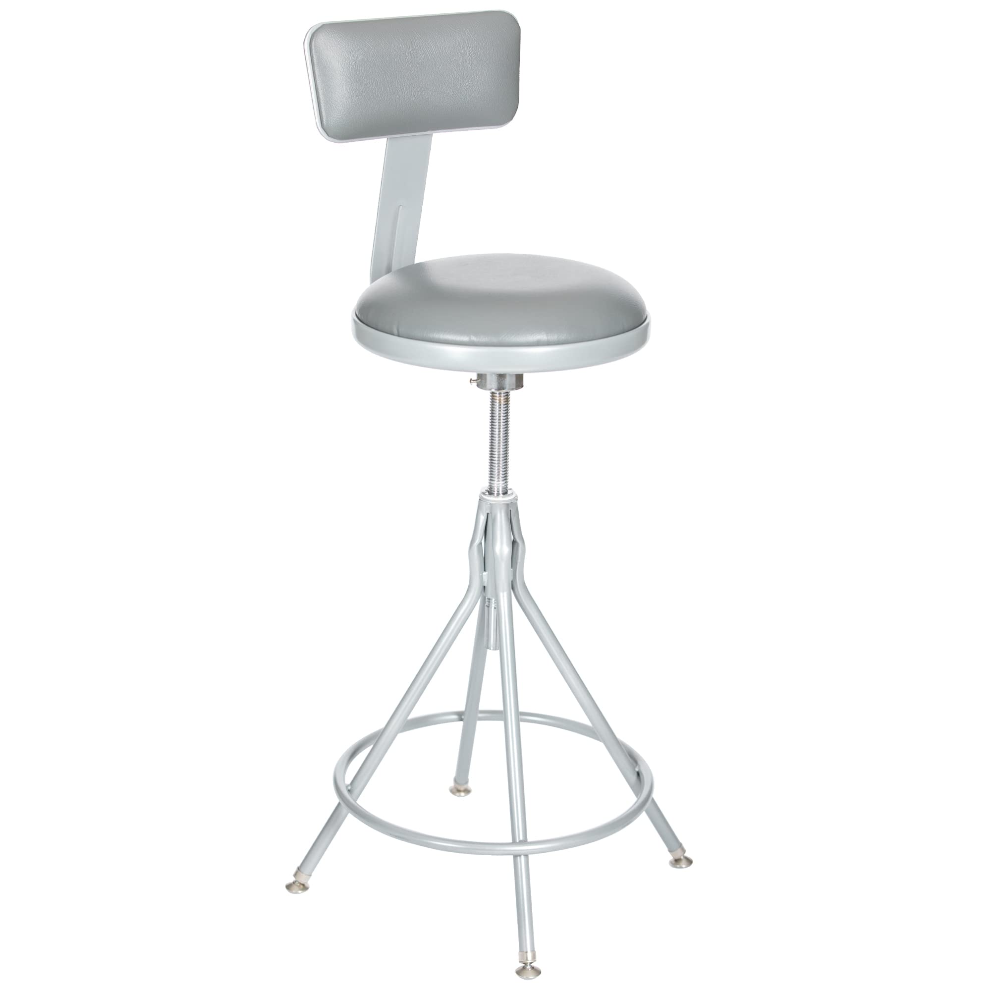 Adjustable Swivel Bar Stool with Backrest & Padded Seat - 24-30
